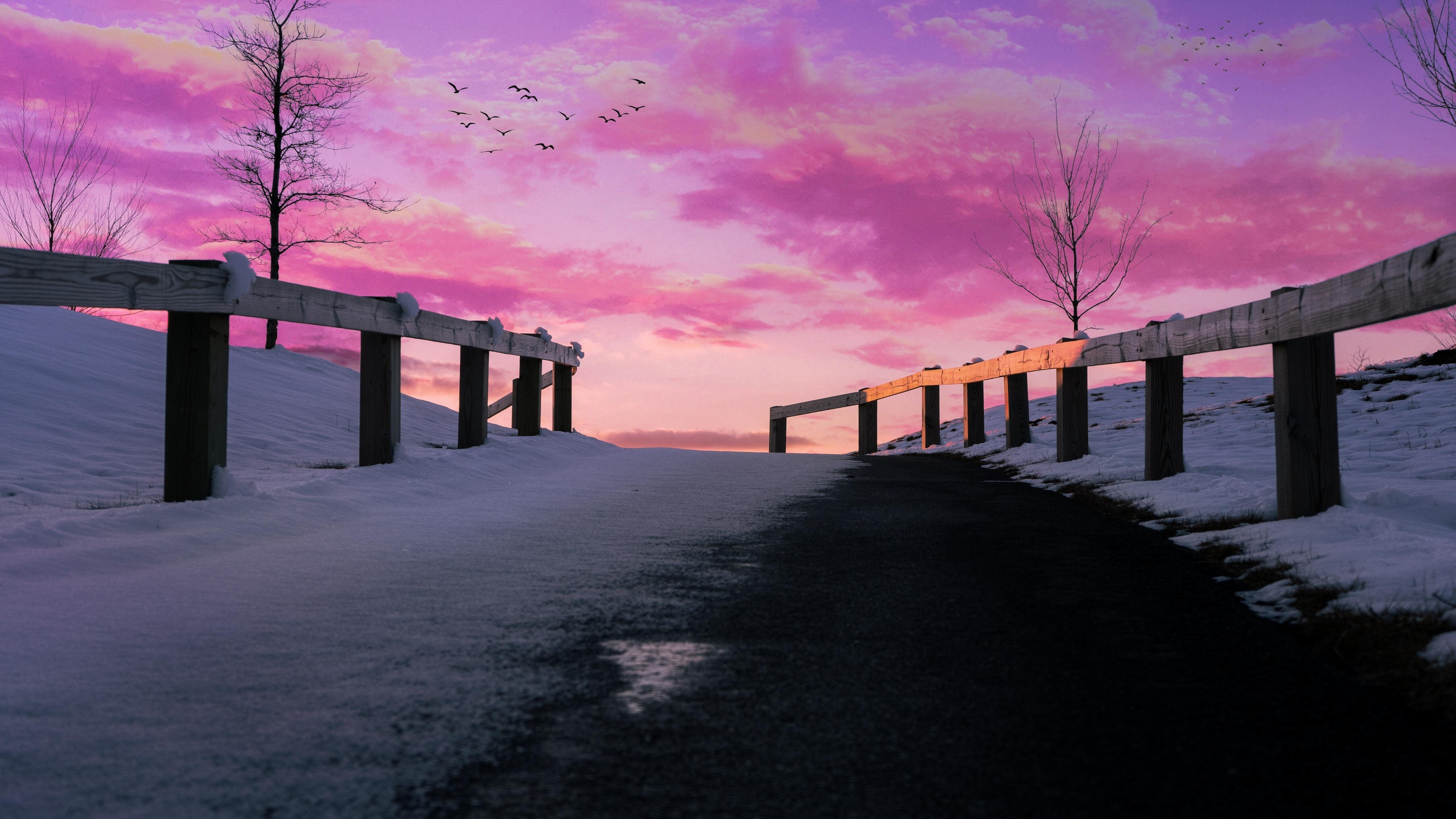 5120x2880 aesthetics pink pink sky 5k MacBook Air Wallpaper Download, Desktop