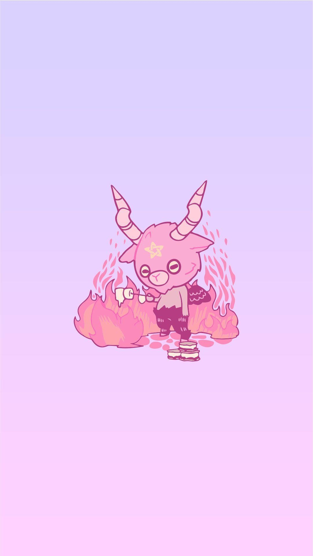 1090x1930 Baphomet kawaii wallpaper, Phone