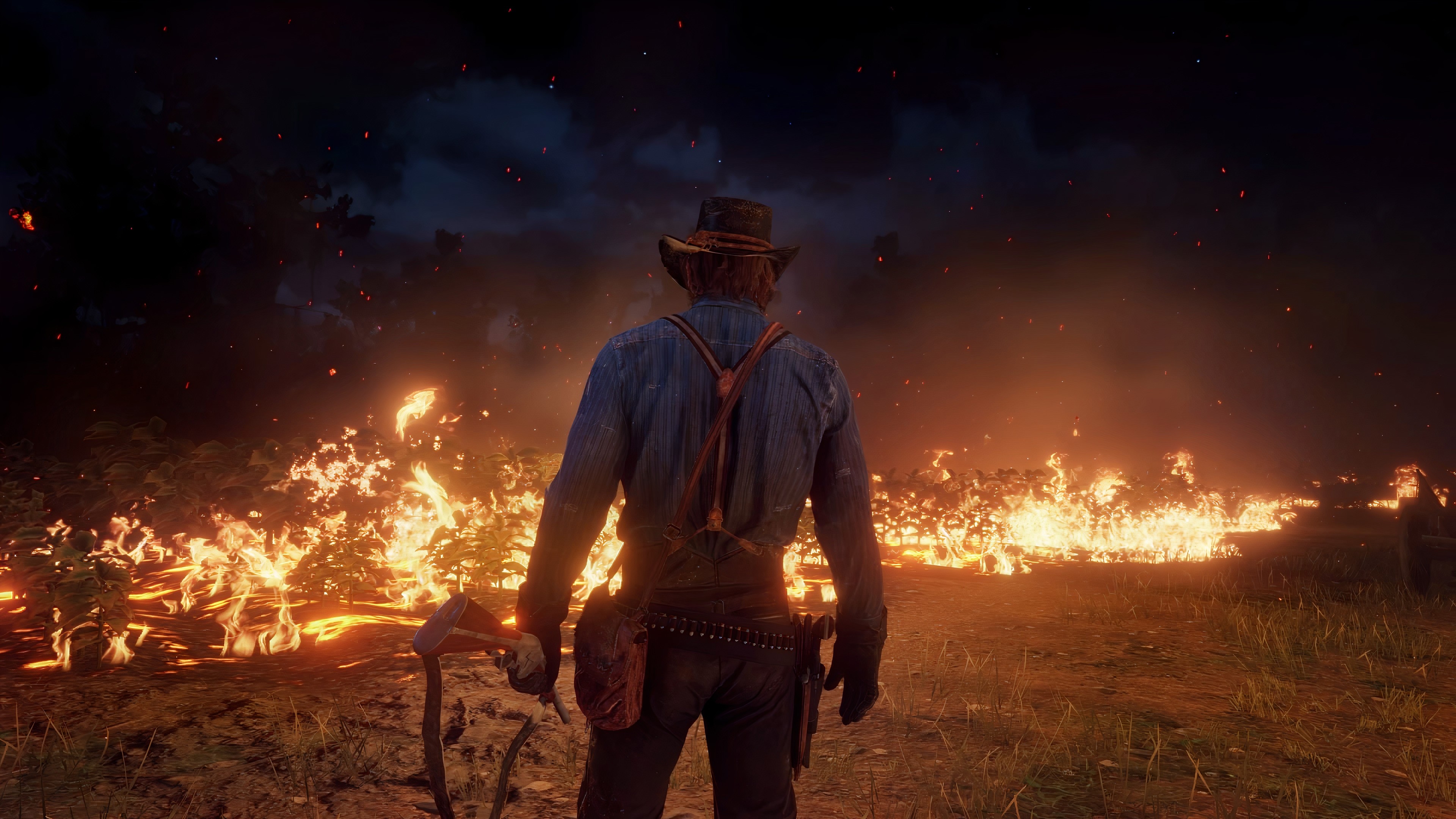 3840x2160 Arthur Morgan Fire Red Dead Redemption 4K HD Red Dead Redemption 2 Wallpaper, Desktop