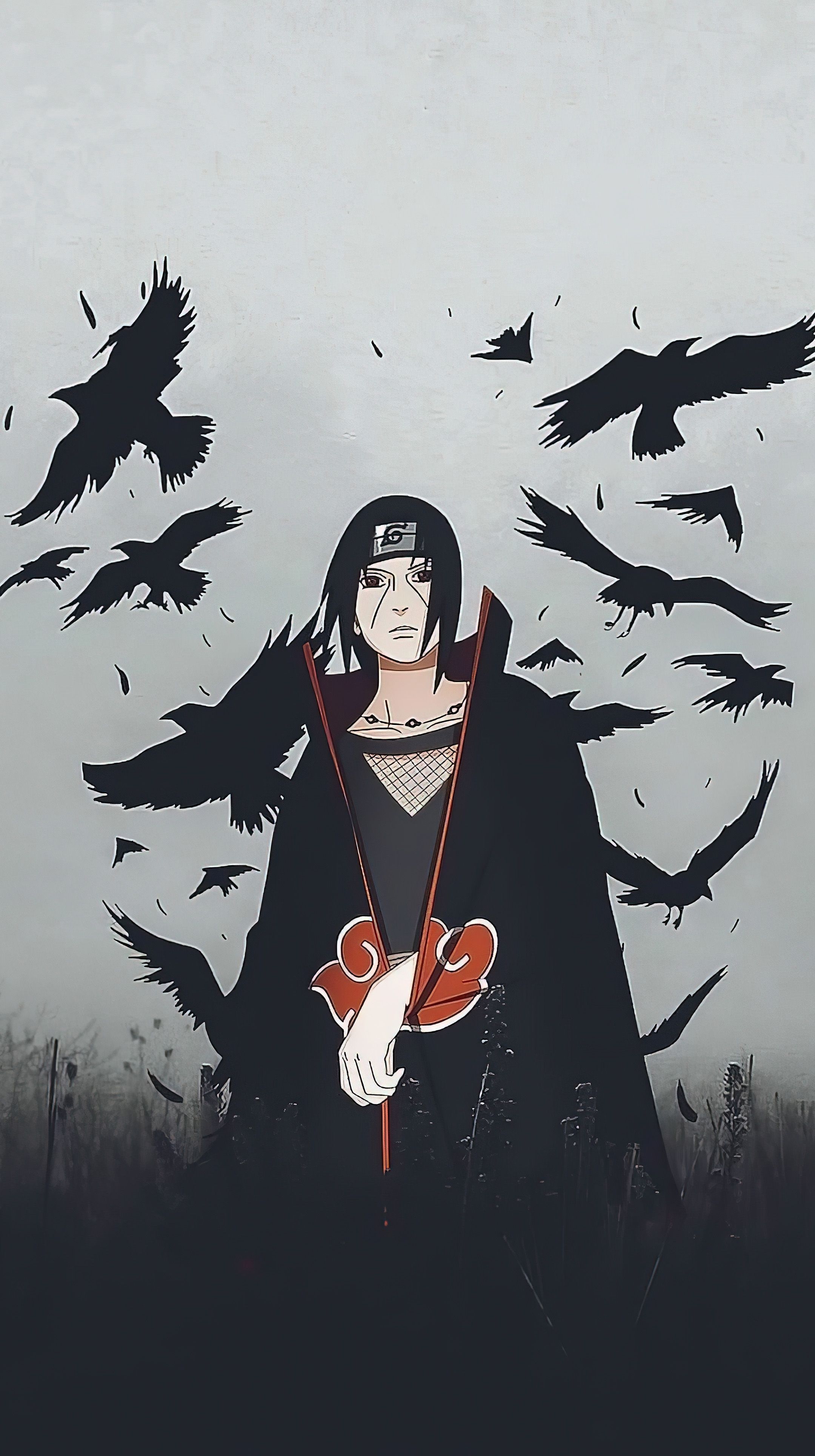 2160x3860 Itachi Uchiha Grey Crows 4K Vertical Wallpaper 4K of Wallpaper for Andriod, Phone