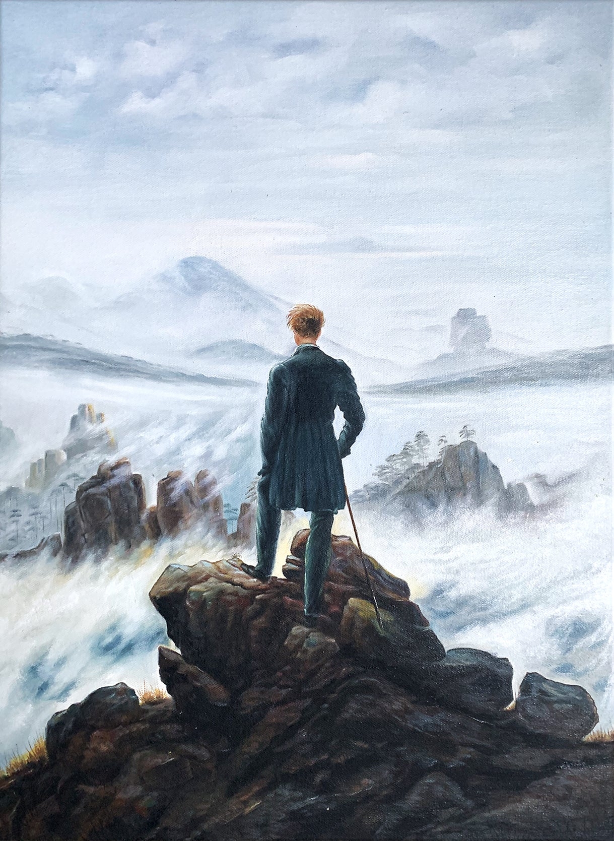 1220x1670 Reproduction of Wanderer above the Sea of Fog David Friedrich, Phone