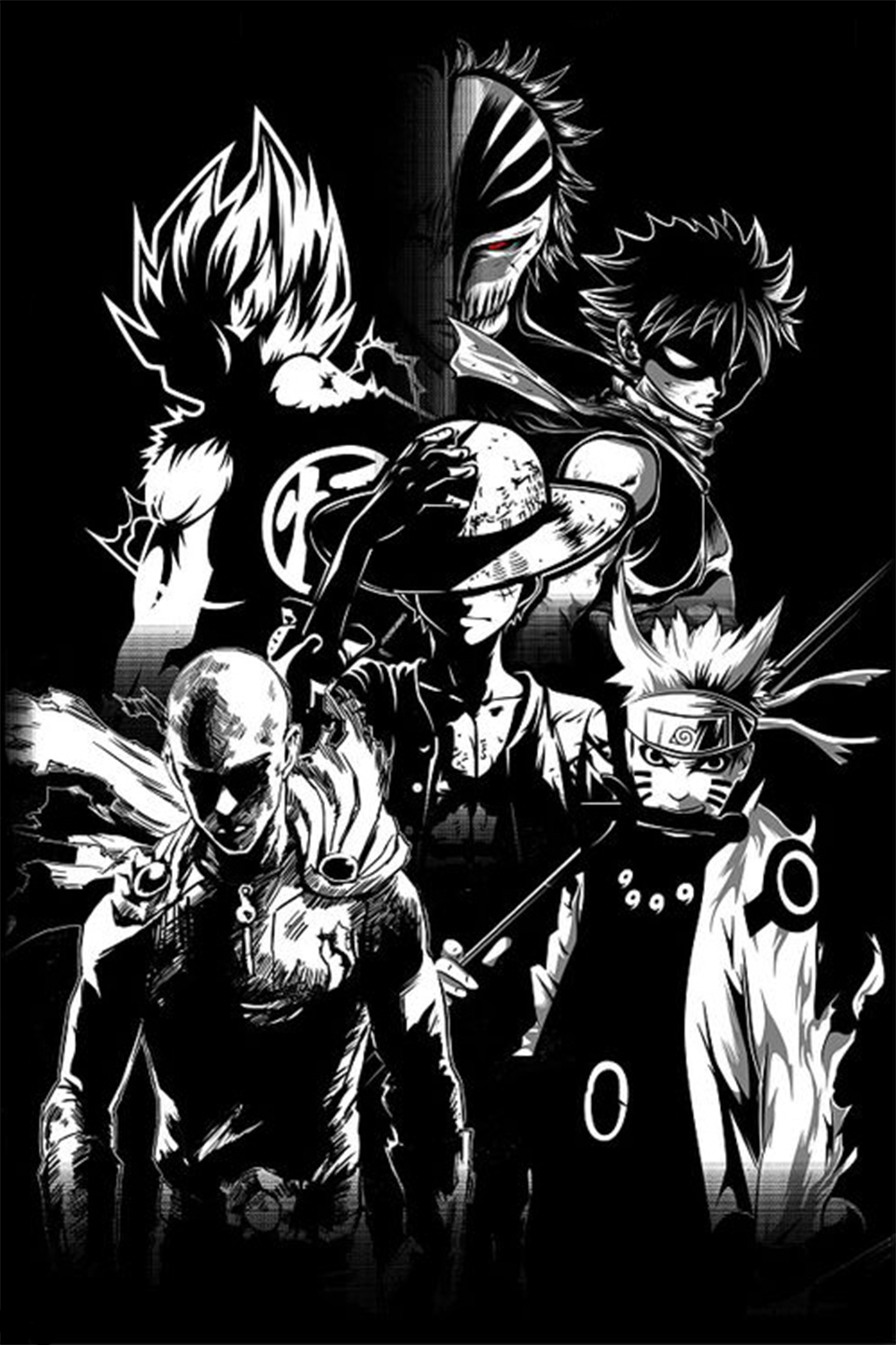 1730x2600 Black And White Naruto Wallpaper, Phone