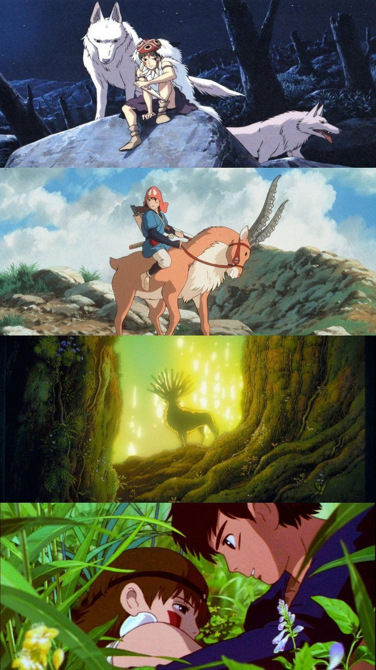 750x1340 Princess Mononoke and San. Studio, Phone