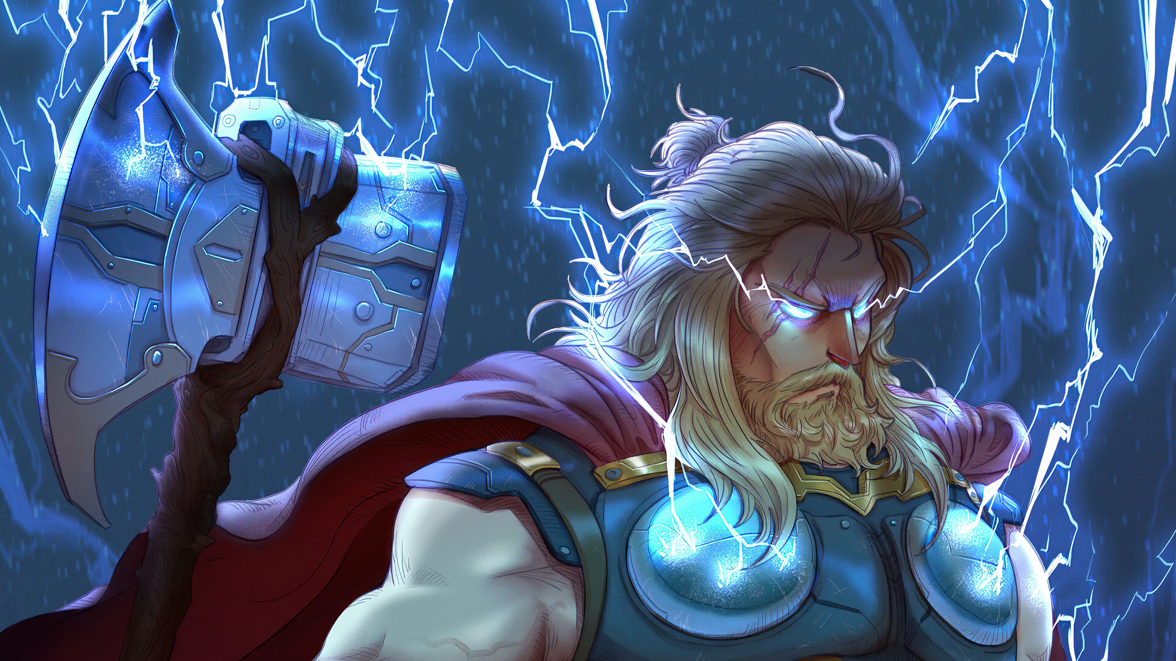 3840x2160 Thor, Stormbreaker, Lightning, 4K wallpaper. Mocah HD Wallpaper, Desktop