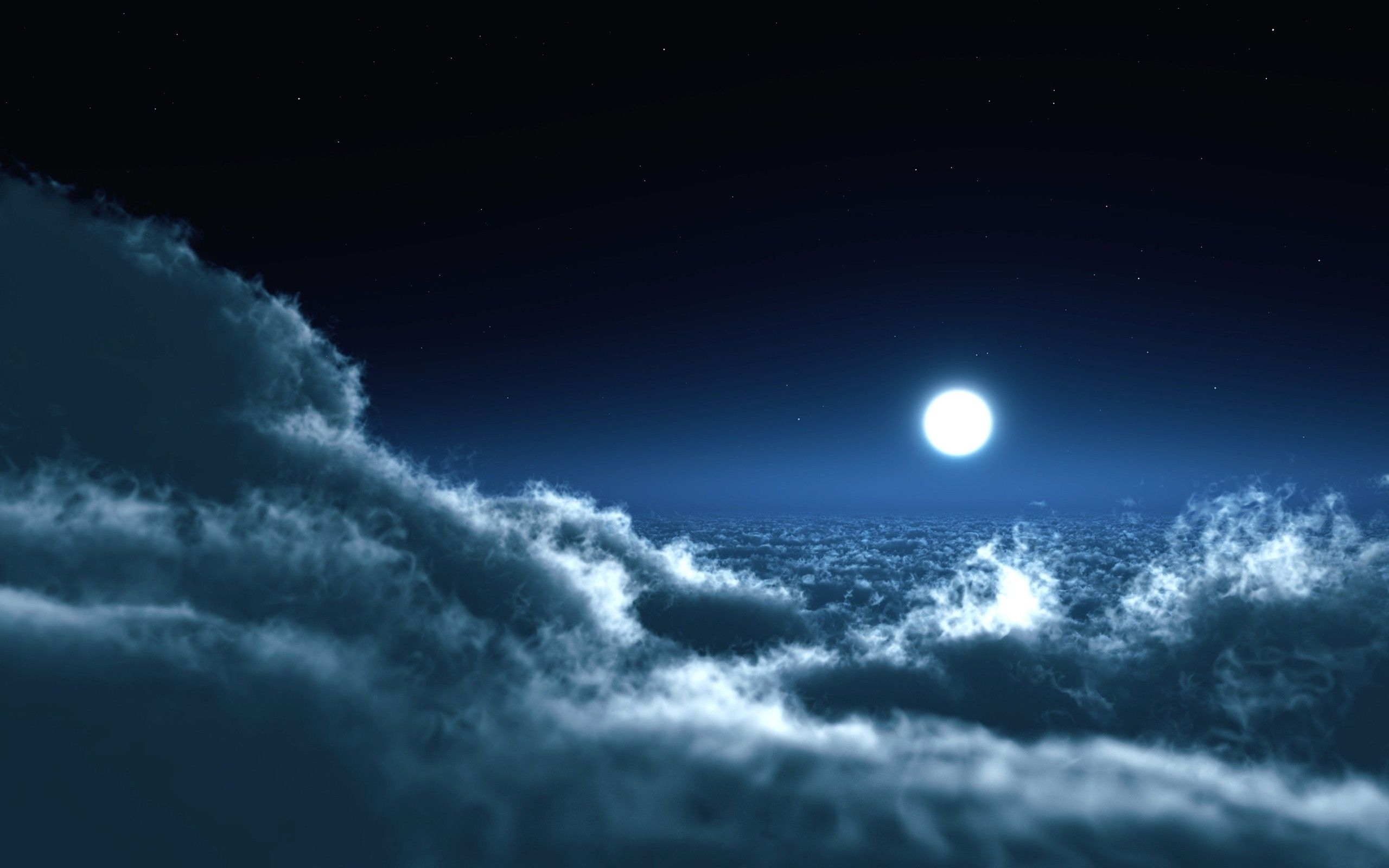 2560x1600 Moon & Stunning Cloud Sea desktop PC and Mac wallpaper, Desktop