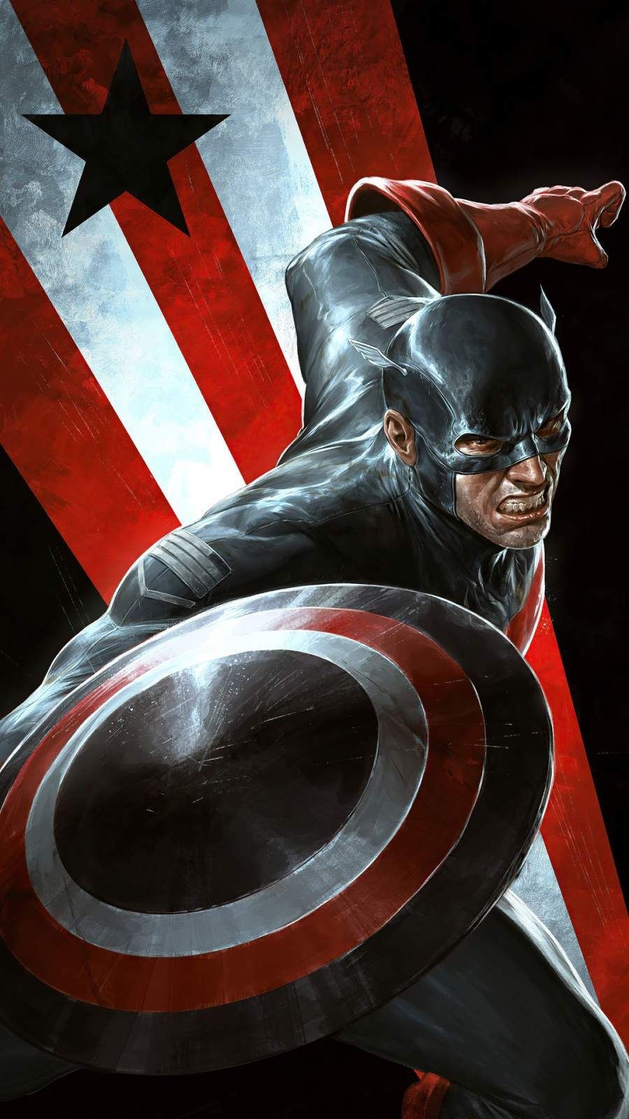 900x1600 Captain America Dark Shield Wallpaper 4K of Wallpaper for Andriod, Phone