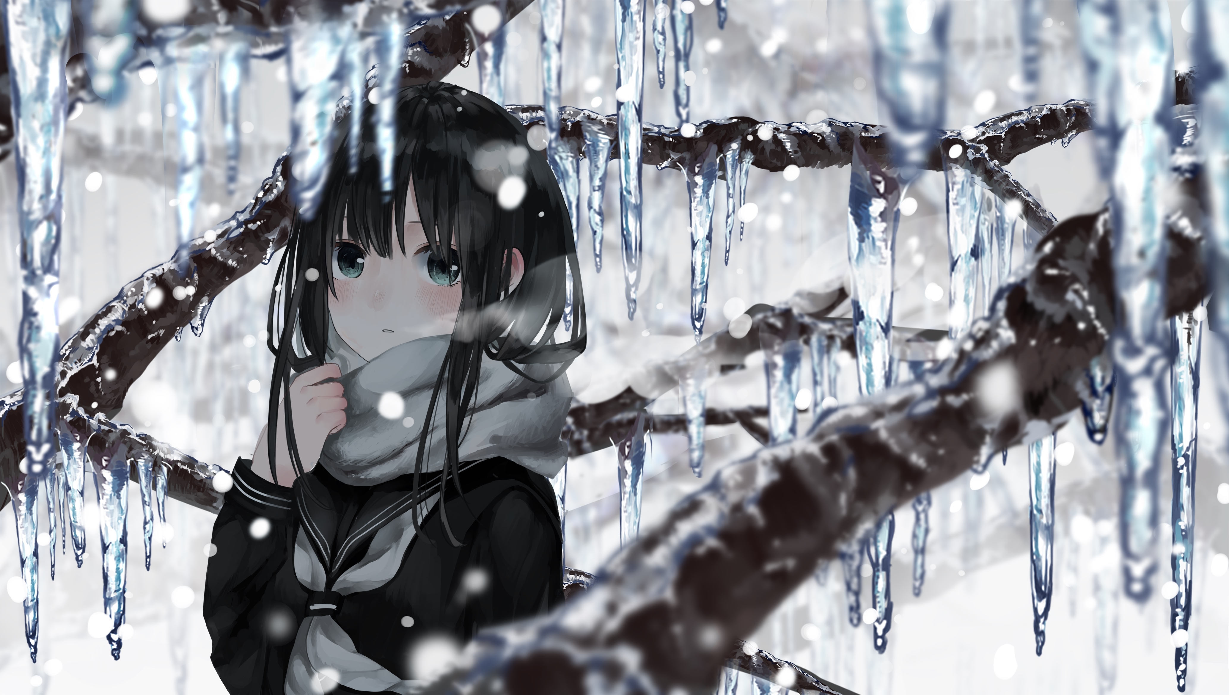 4140x2340 Anime Snow Wallpaper, Desktop