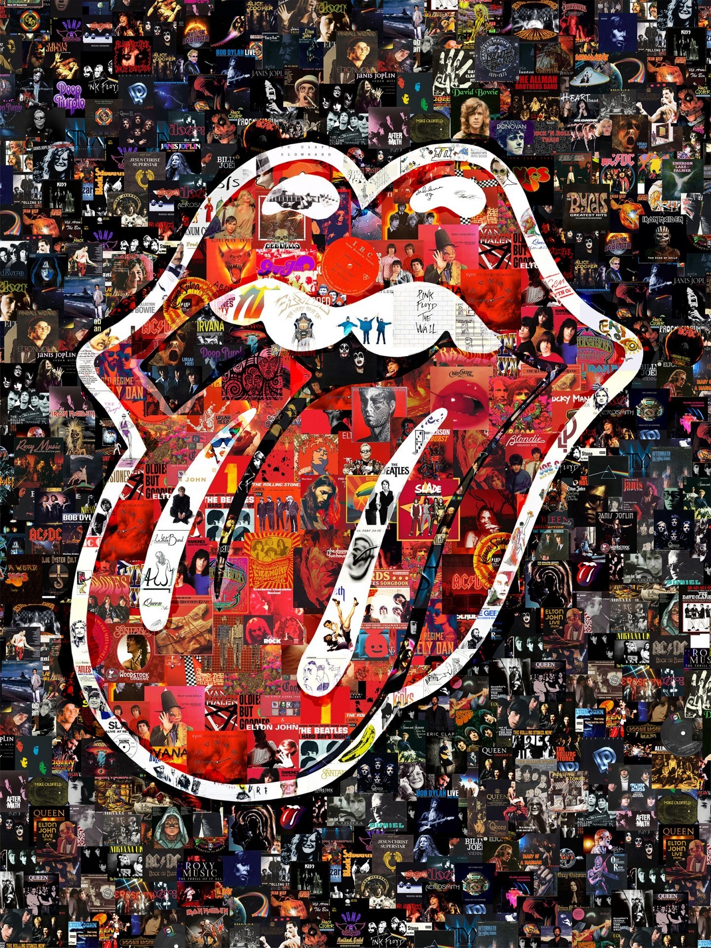 1450x1920 Collage Rolling Stones Logo Digital Art, Phone