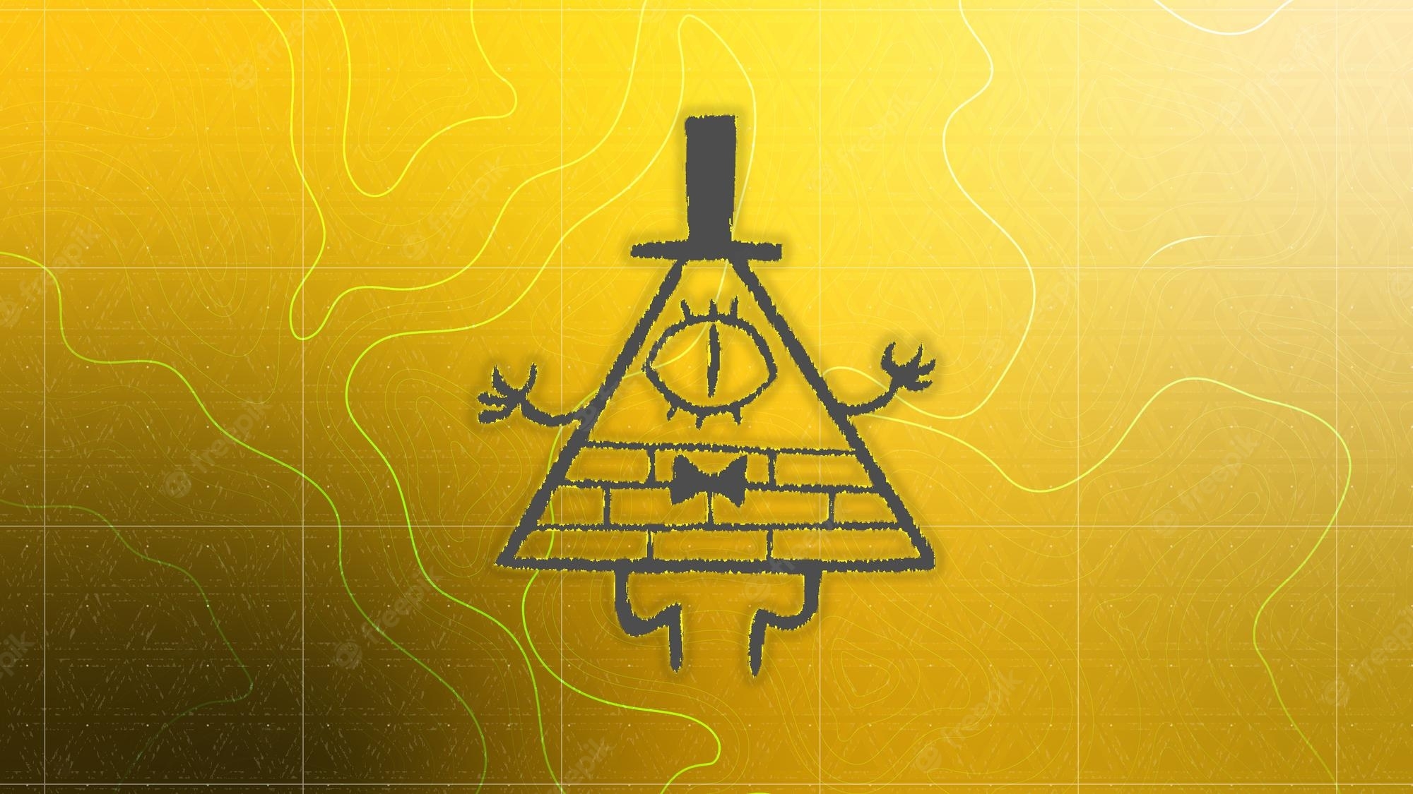 2000x1130 Premium Vector. Bill cipher wallpaper villain of gravity falls, Desktop