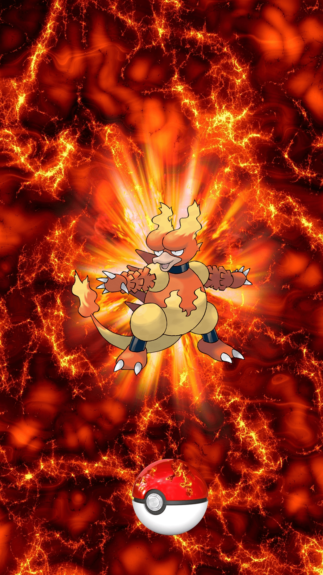 1250x2210 Fire Pokeball Magmar Boober Magby, Phone