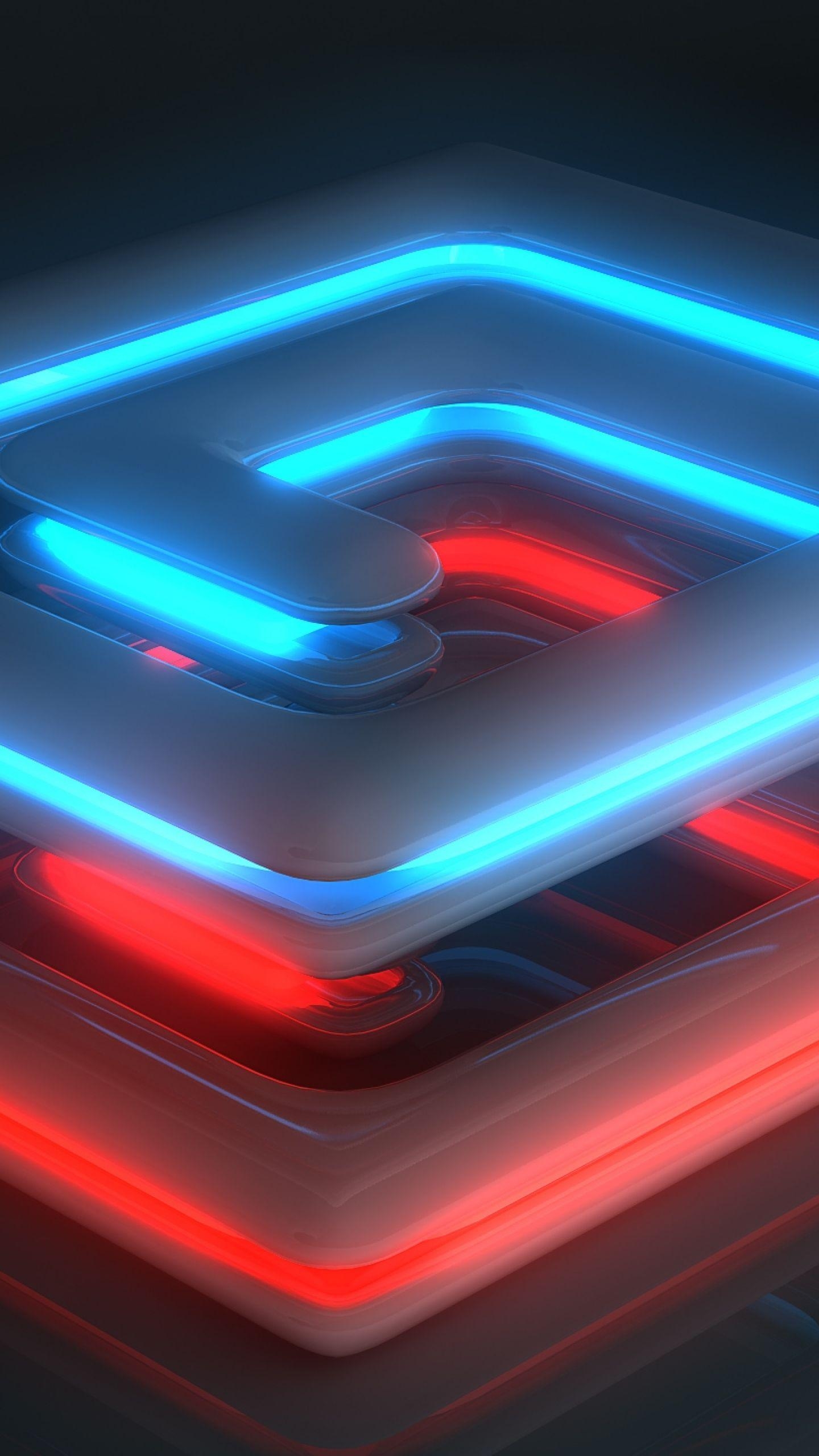 1440x2560 Download Wallpaper  Neon, Light, Spiral, Shape, Surface, Phone