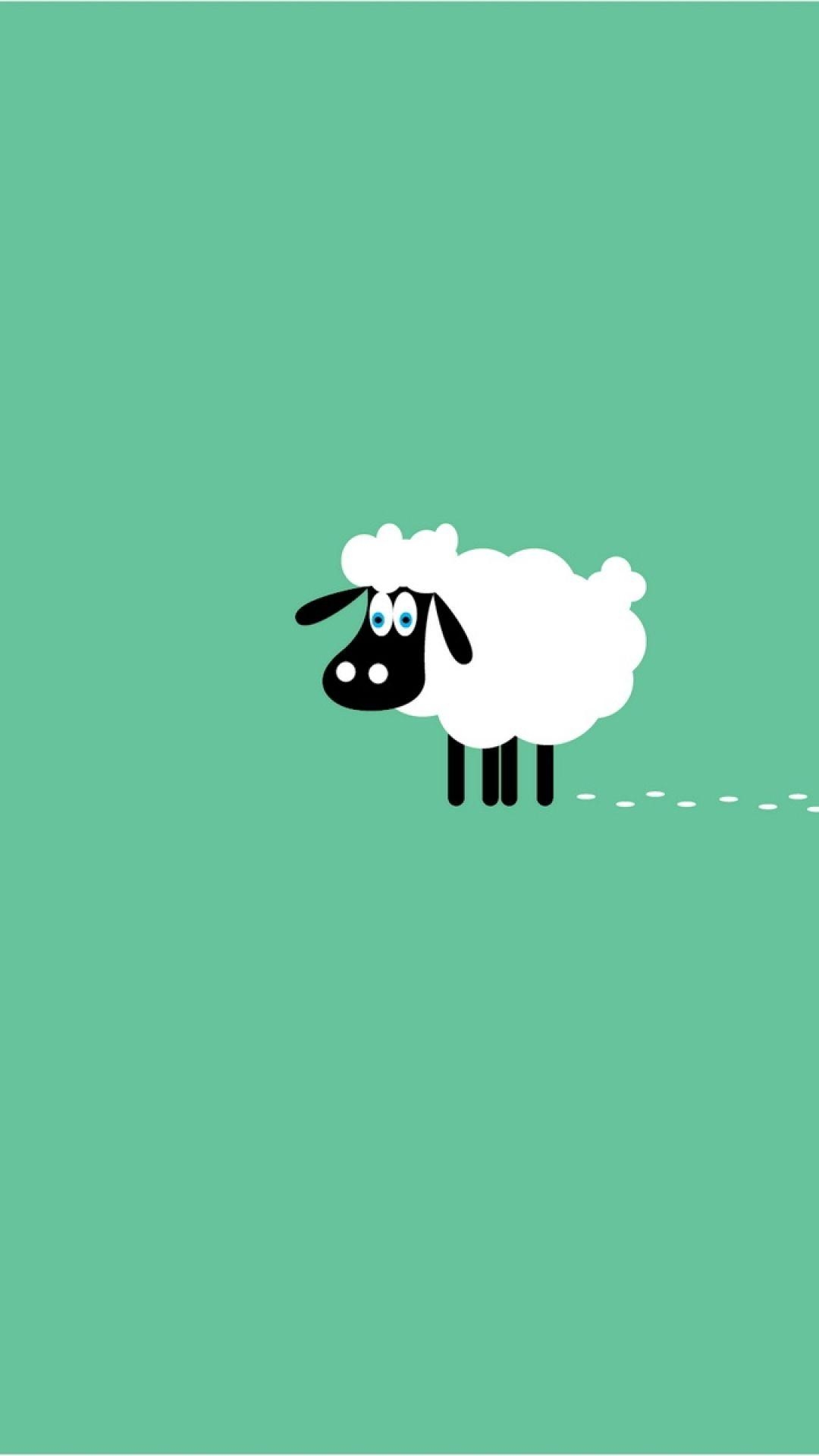 1080x1920 Sheep. 9 Animals Minimalistic Wallpaper for iPhone, Phone