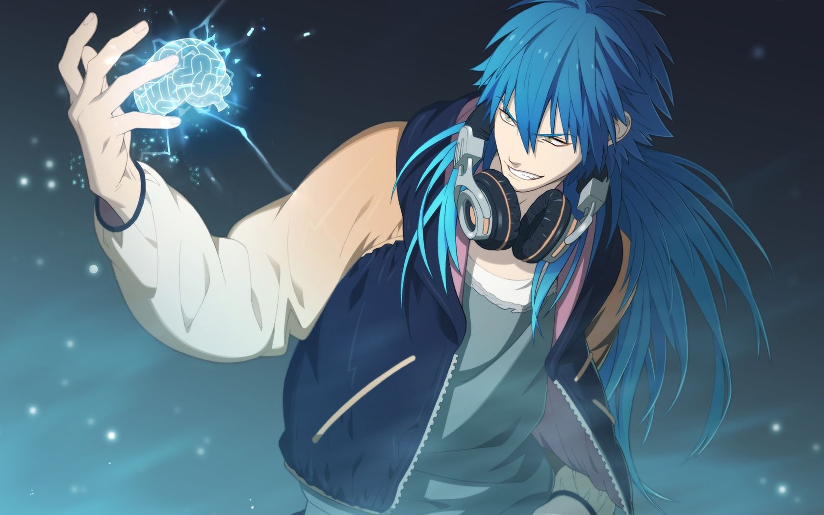 1680x1050 Cool Anime Boy with Blue Hair, Desktop