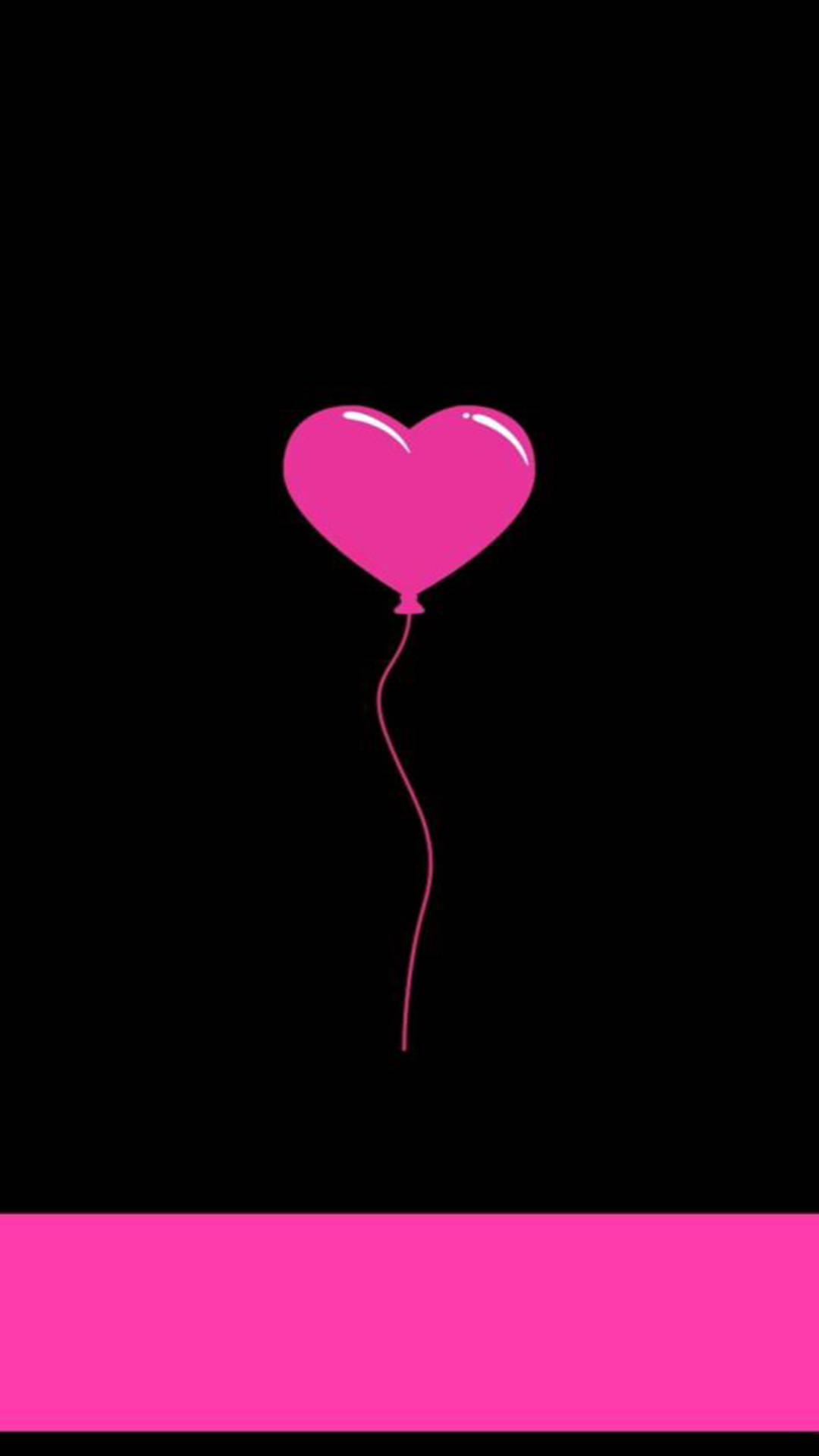 1080x1920 Download Black And Pink Aesthetic Heart Balloon Wallpaper, Phone