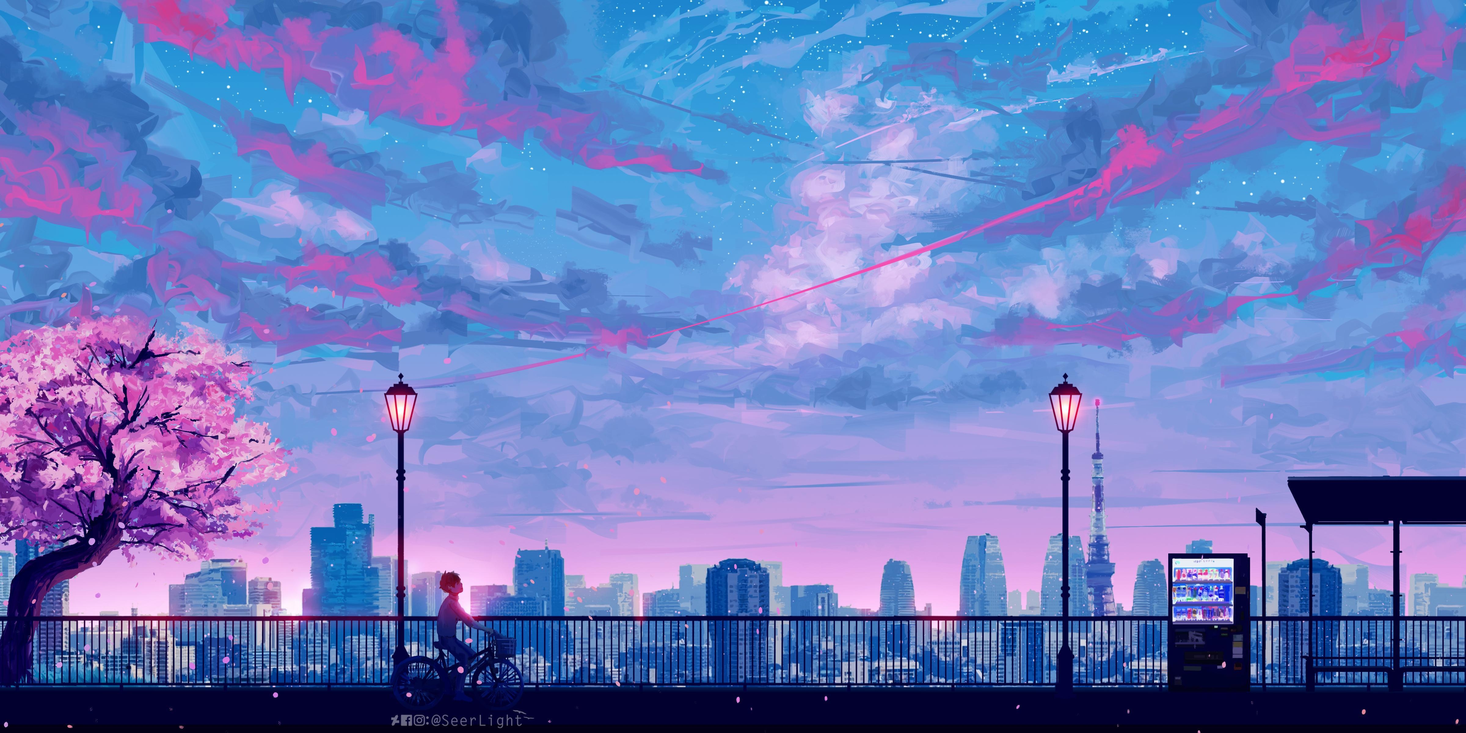 4800x2400 Aesthetic Anime Wallpaper, Dual Screen