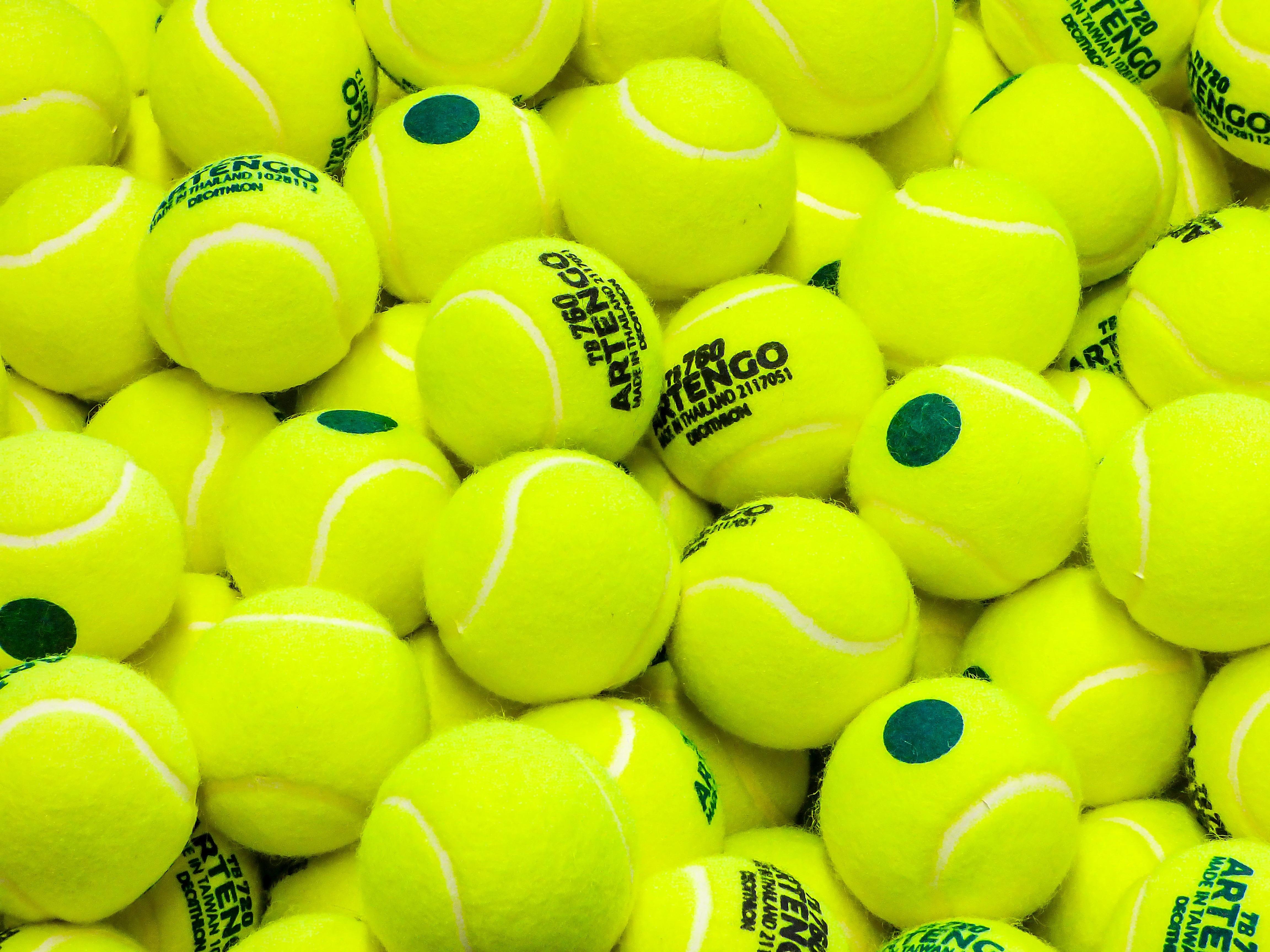 4610x3460 Download wallpaper  tennis, balls, sport, lime green, Desktop