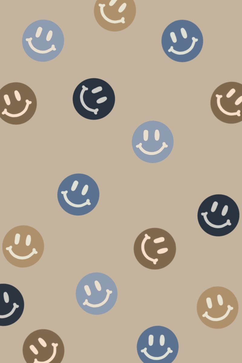 800x1200 Navy & Brown Smiley Face Background. Cute patterns wallpaper, Cute simple wallpaper, iPhone wallpaper themes, Phone