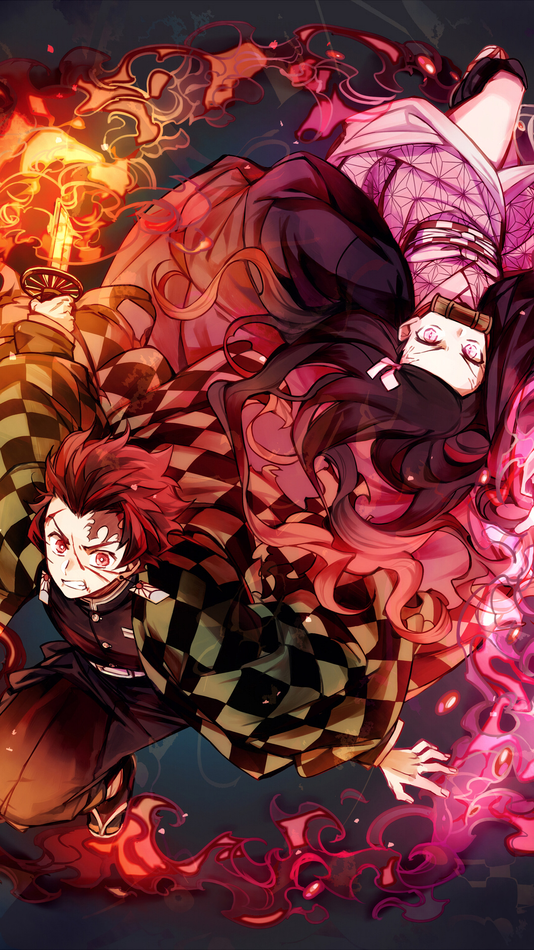 2160x3840 Tanjiro and Nezuko, (Kimetsu no Yaiba), 4k Gallery HD Wallpaper, Phone