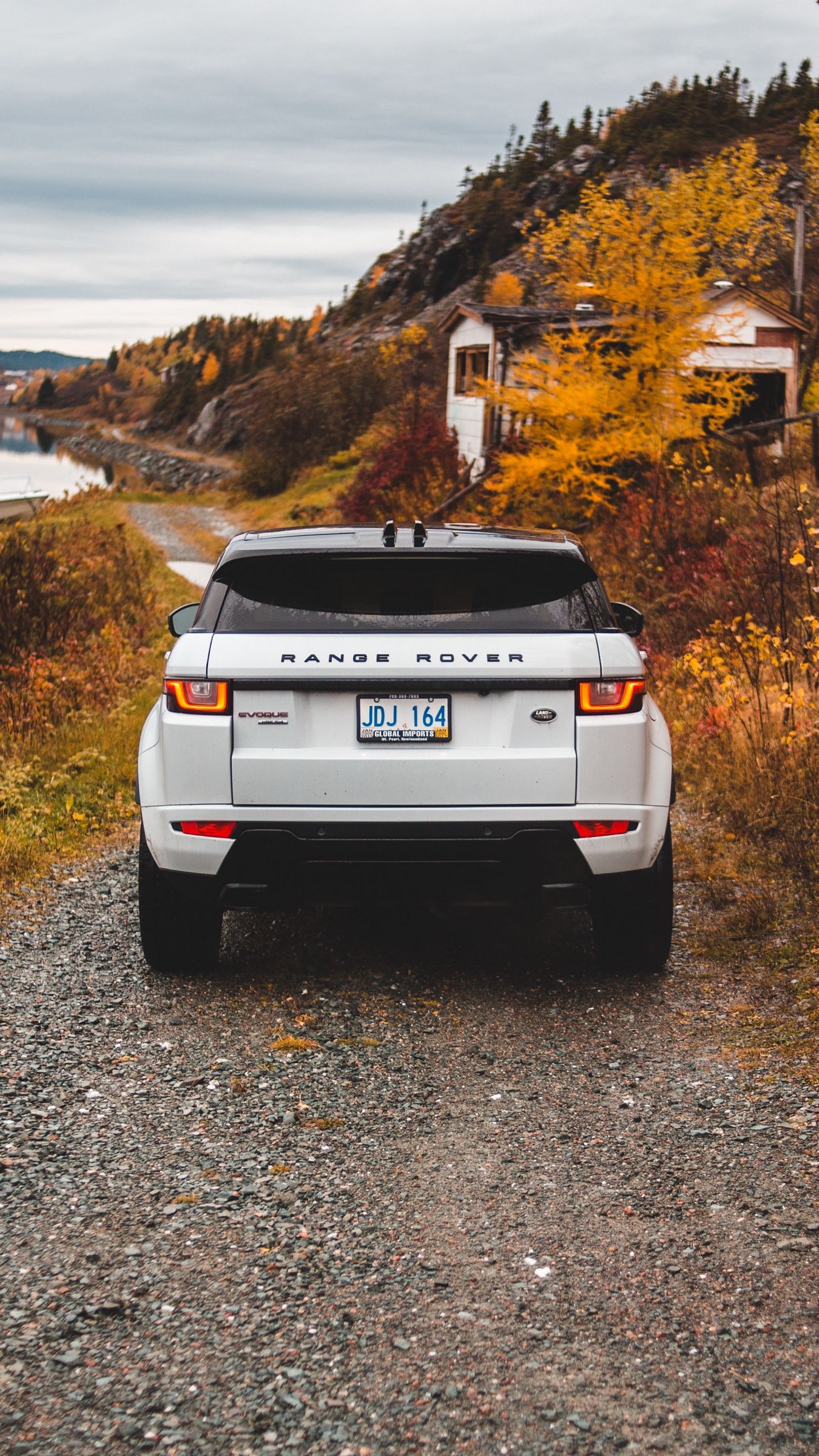 1350x2400 Download wallpaper  range rover, land rover, suv, autumn, rear view iphone 8+/7+/6s+/for parallax HD background, Phone