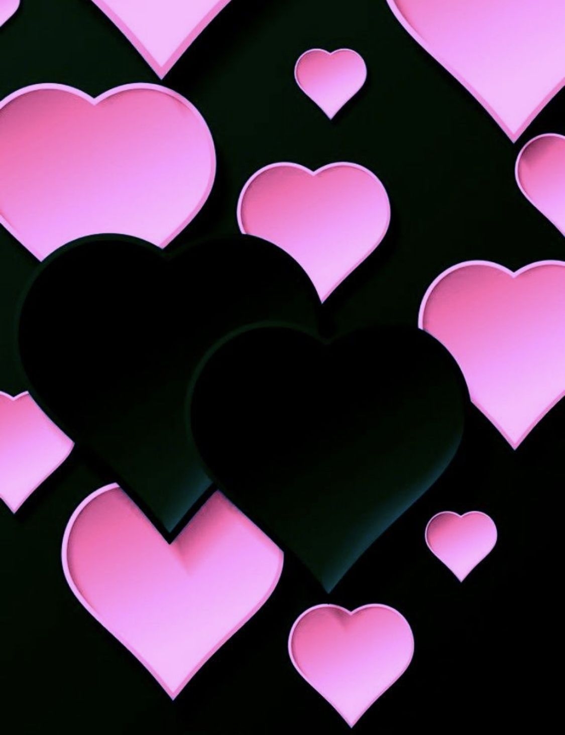 1130x1470 Black and Pink Heart Wallpaper Free Black and Pink Heart Background, Phone