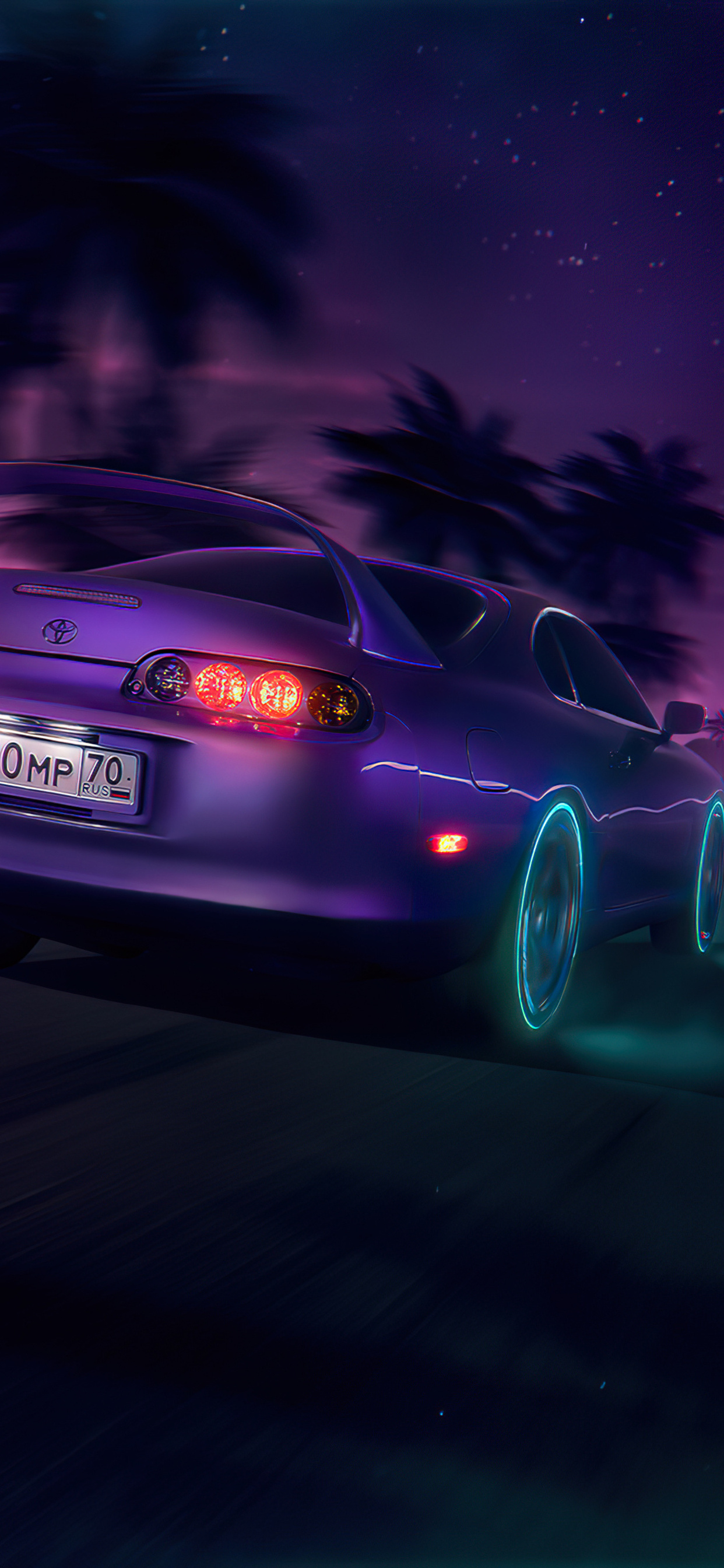 1250x2690 NeonNight Toyota Supra 4k iPhone XS MAX HD 4k Wallpaper, Image, Background, Photo and Picture, Phone