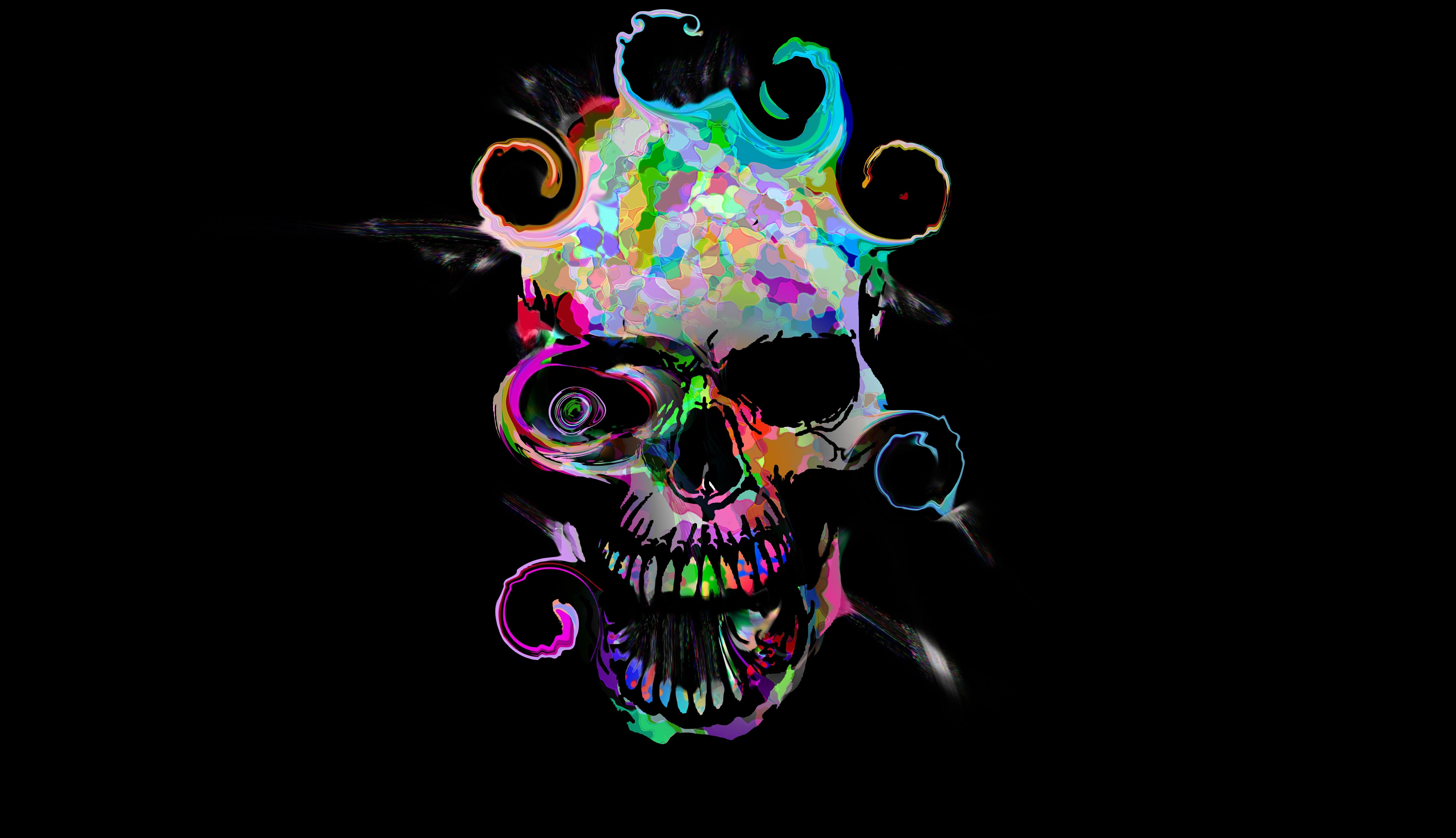 5200x2990 Colorful Skull Wallpaper, HD Colorful Skull Background on WallpaperBat, Desktop