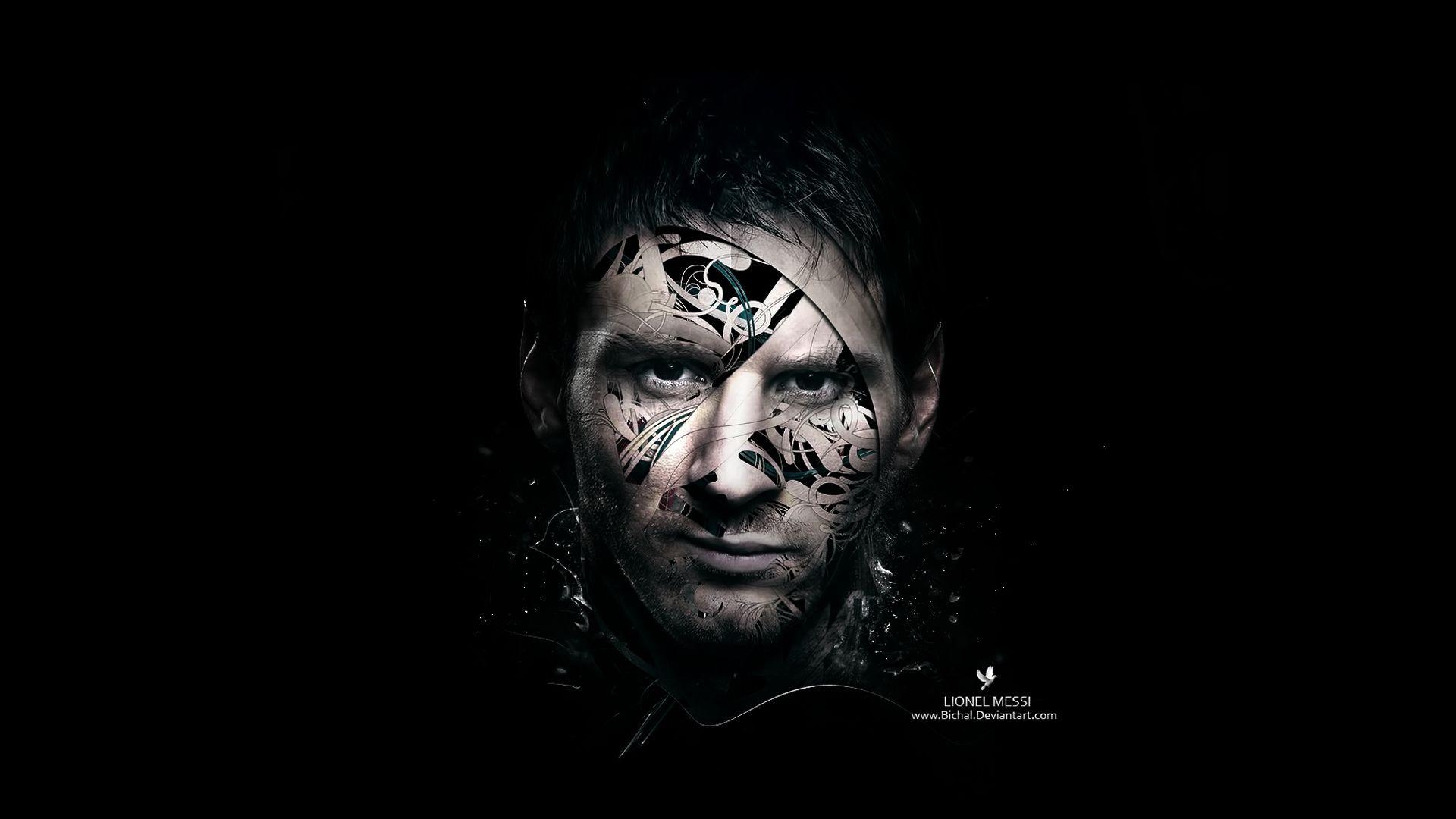 1920x1080 messi portrait dark. Wallpaper: Lionel Messi Background, Desktop