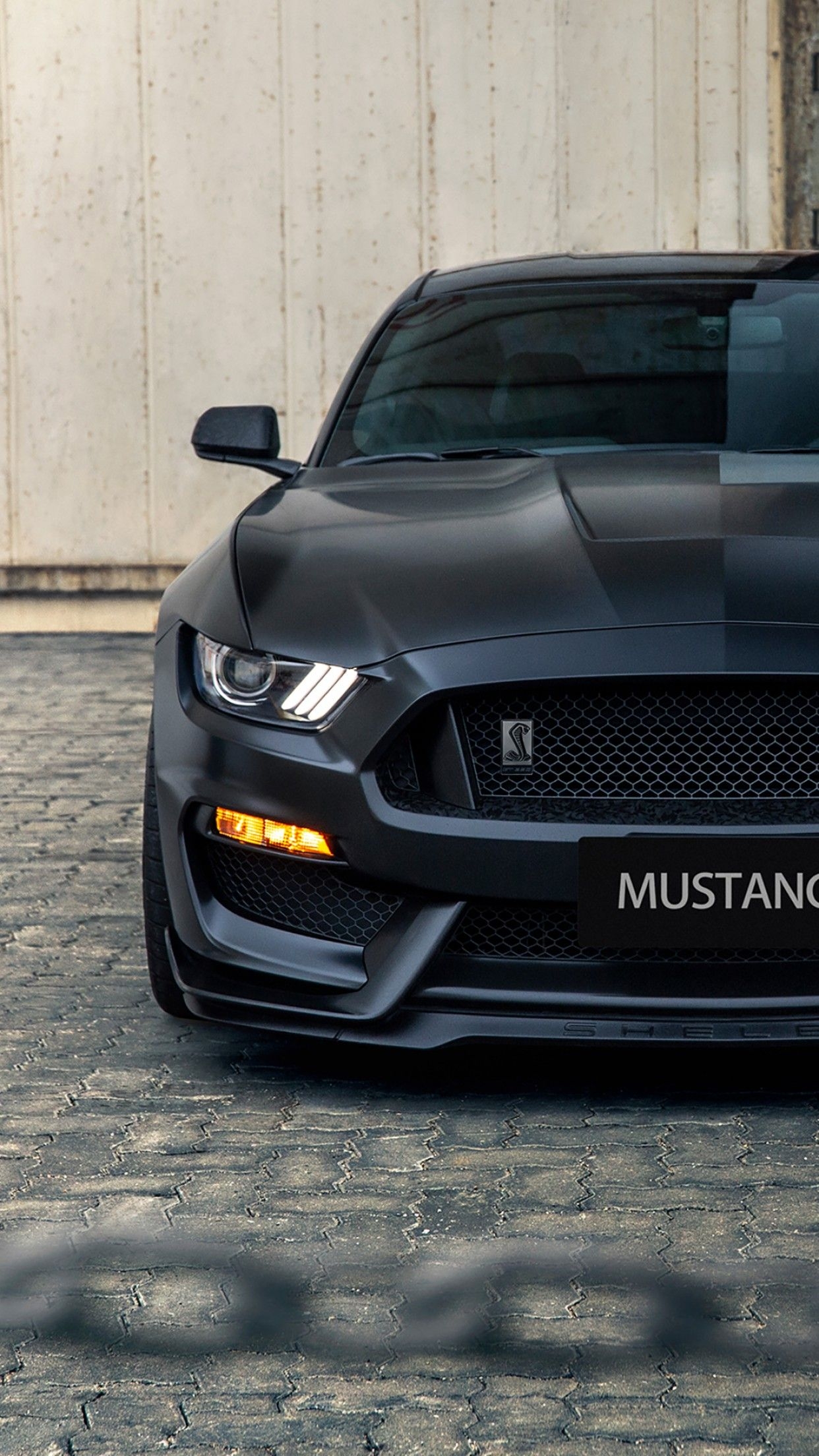 1250x2210 Ford Mustang Shelby GT350 Wallpaper 4K, Black, Black Dark, Phone