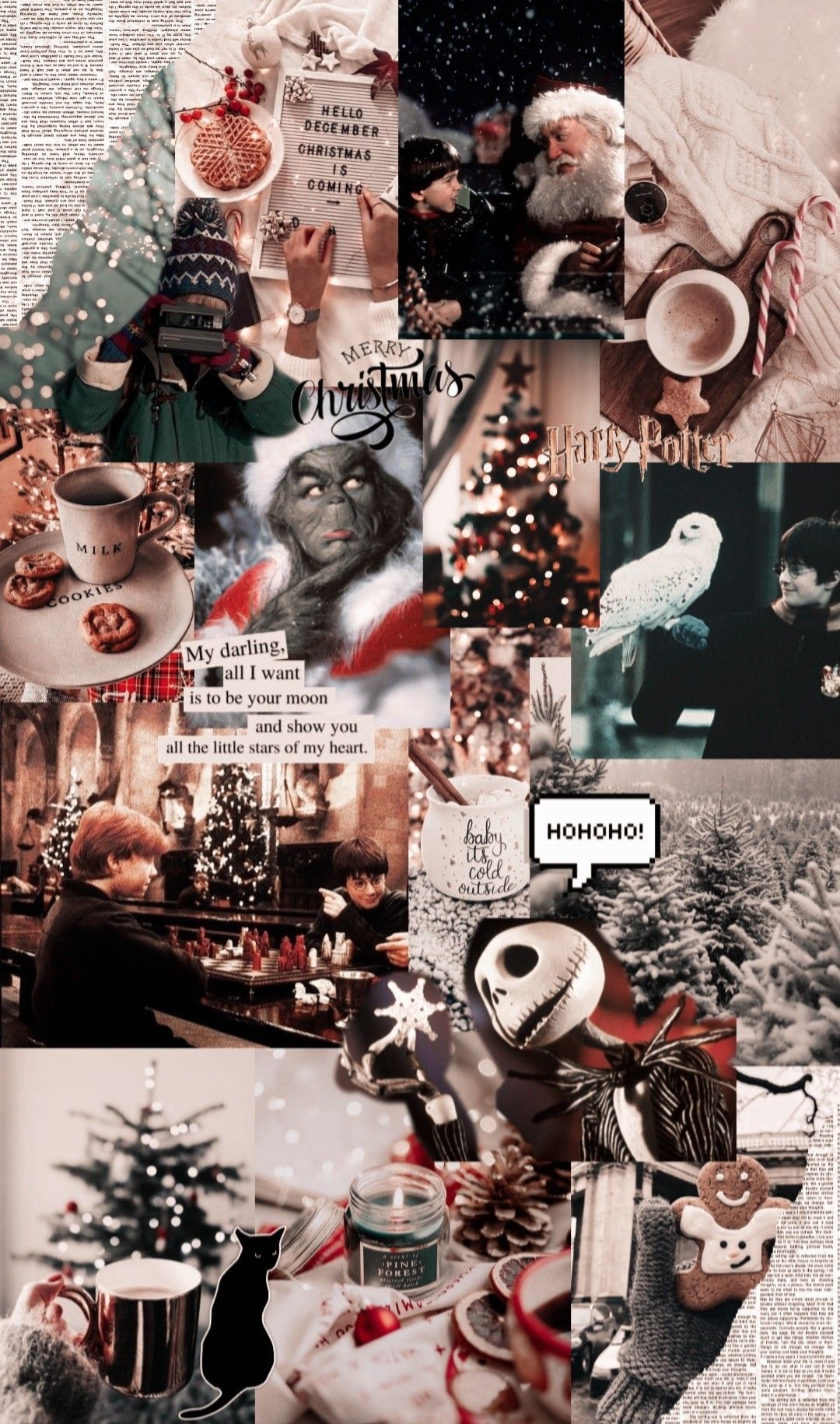 1080x1830 Christmas collage wallpaller aesthetic. Cute christmas wallpaper, Christmas collage, Christmas wallpaper, Phone