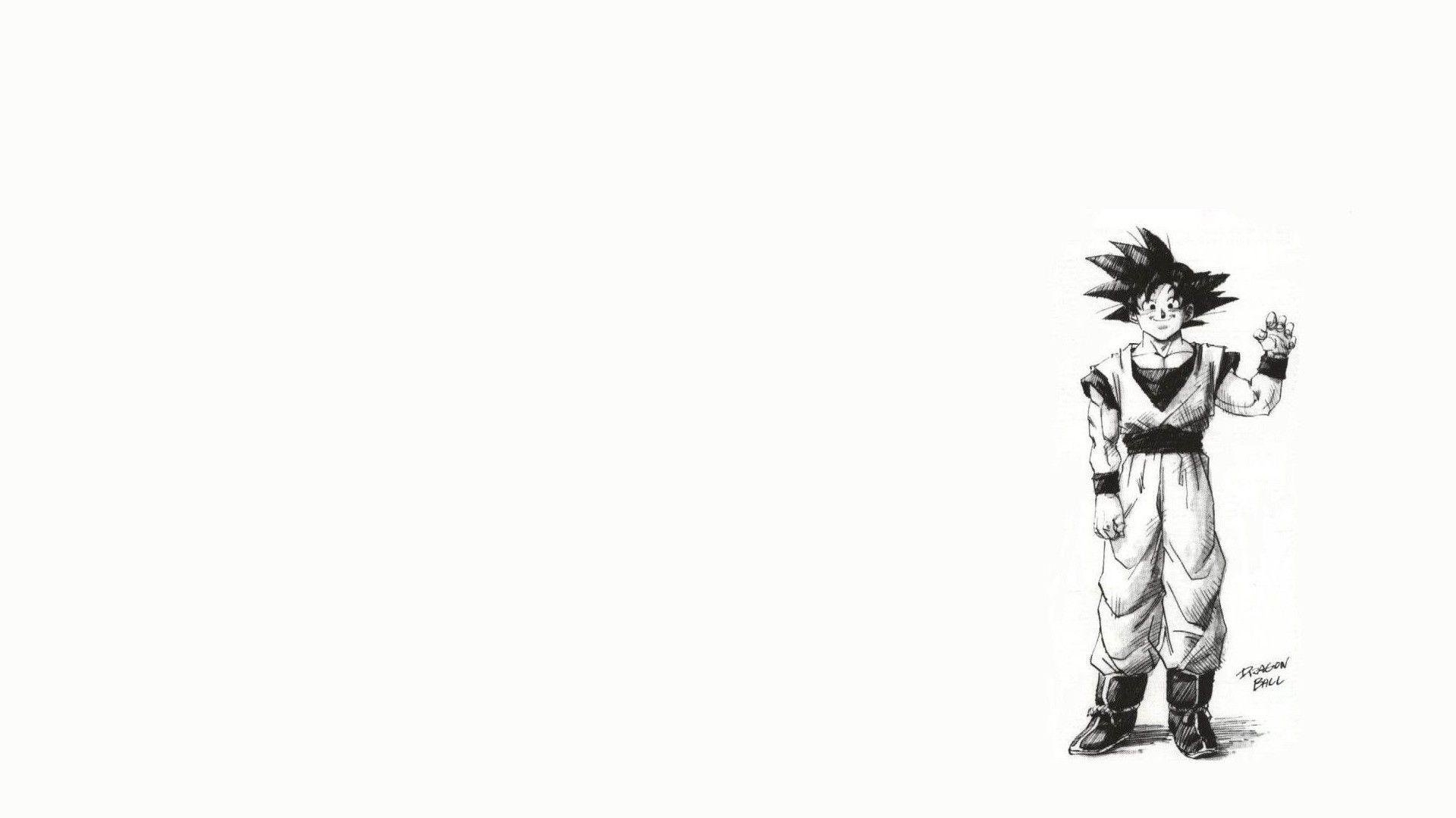 1920x1080 minimalistic, Son Goku, white background, Dragonball wallpaper, Desktop