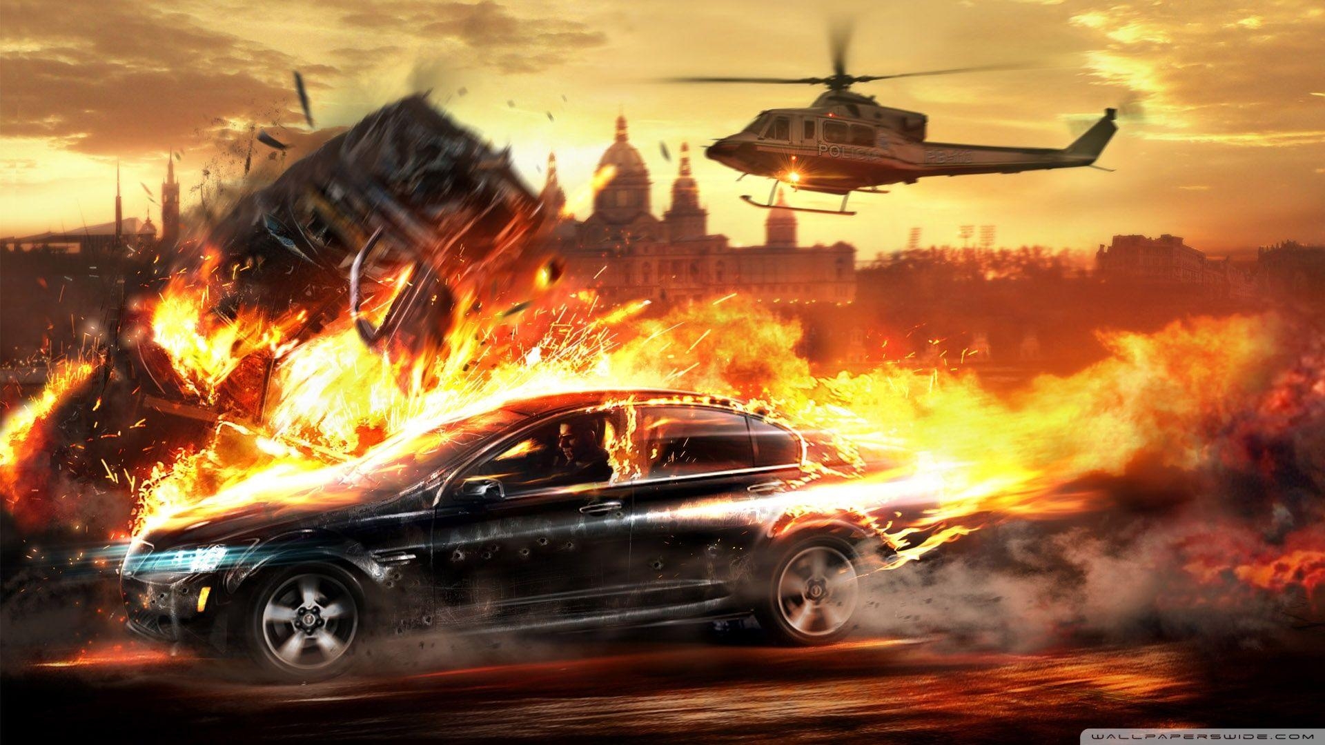 1920x1080 Car On Fire ❤ 4K HD Desktop Wallpaper for 4K Ultra HD TV • Tablet, Desktop