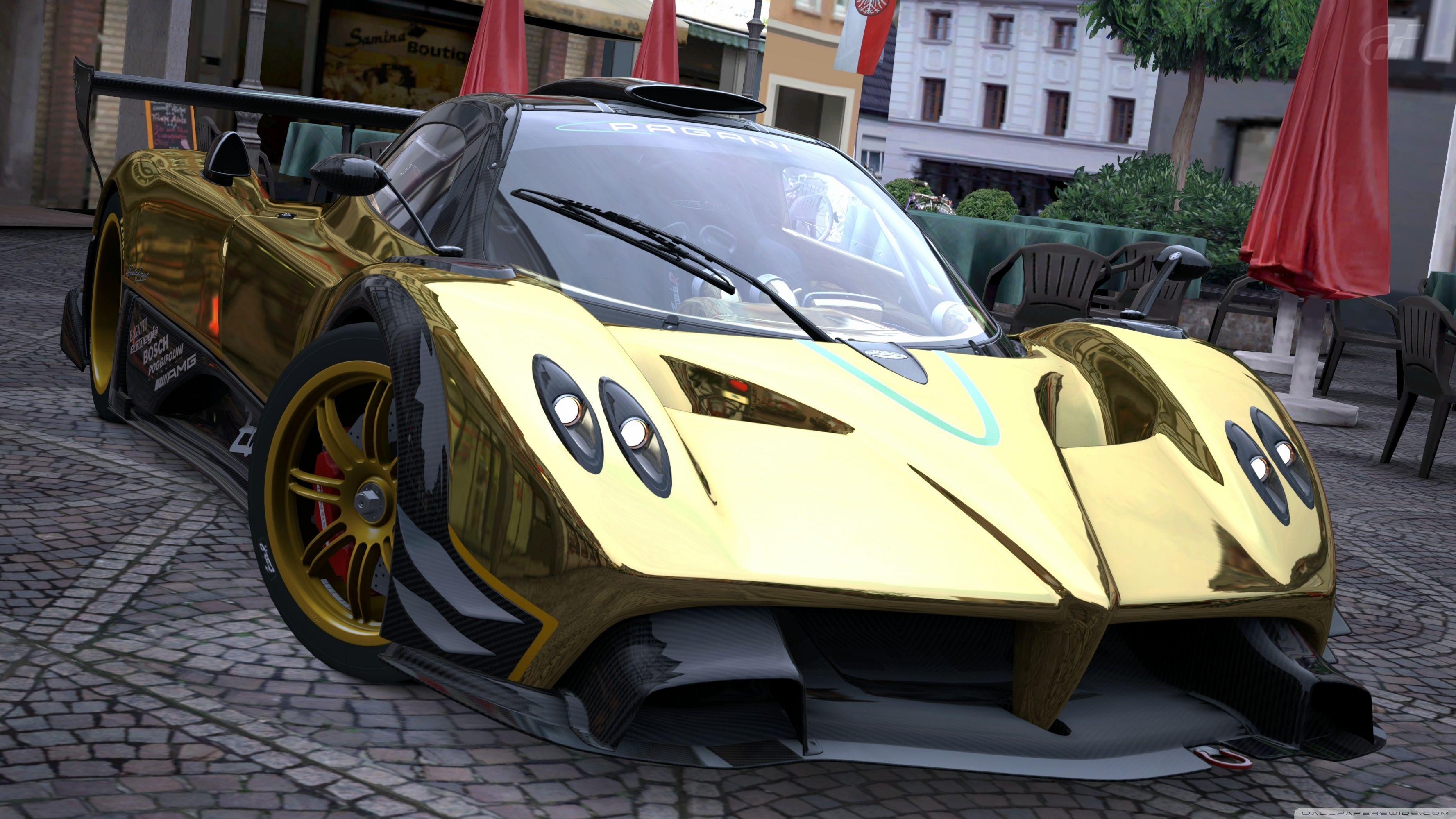 3560x2000 Pagani Zonda R Gold HD desktop wallpaper, High Definition, Desktop