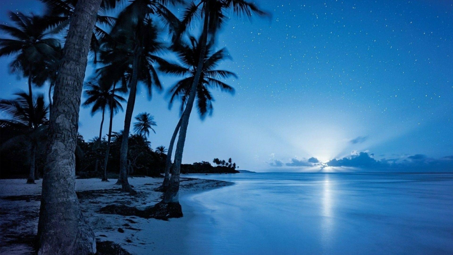 1920x1080 Night Ocean Wallpaper, Desktop