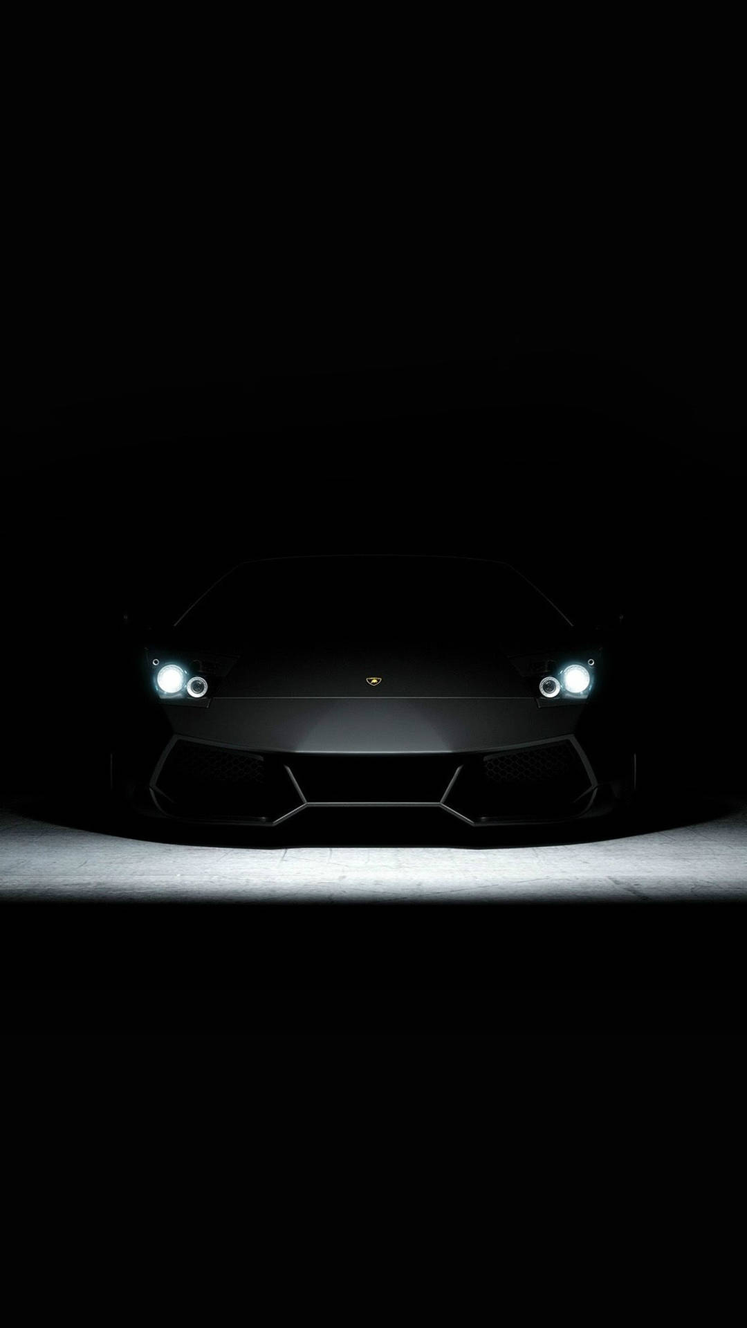 1080x1920 Download Lamborghini iPhone Black Aesthetic White Headlights Wallpaper, Phone