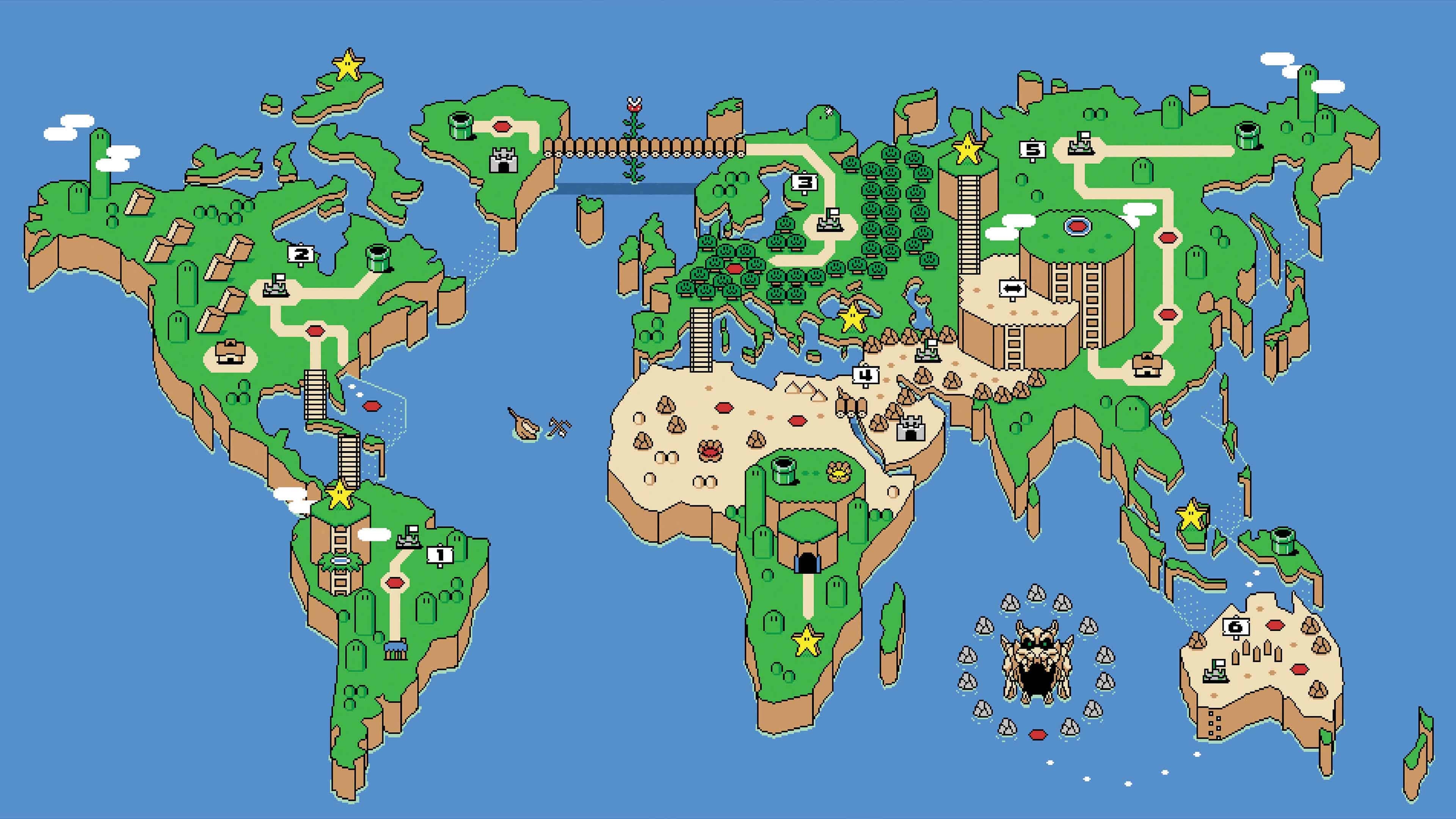 3840x2160 Super Mario World Map UHD 4K Wallpaper, Desktop