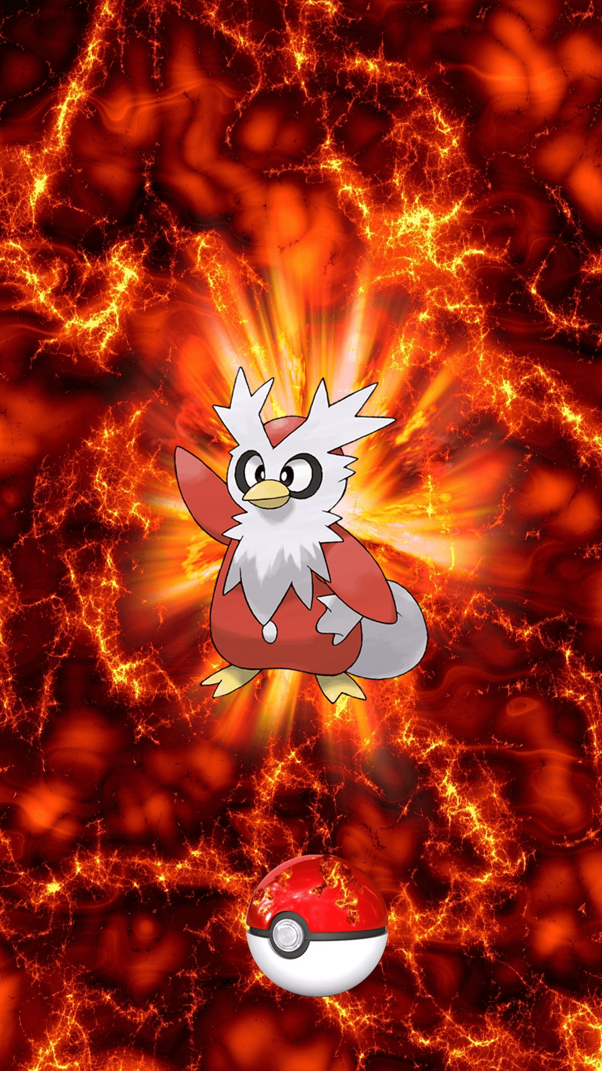 1250x2210 Fire Pokeball Delibird Delibird 22 Egg, Phone