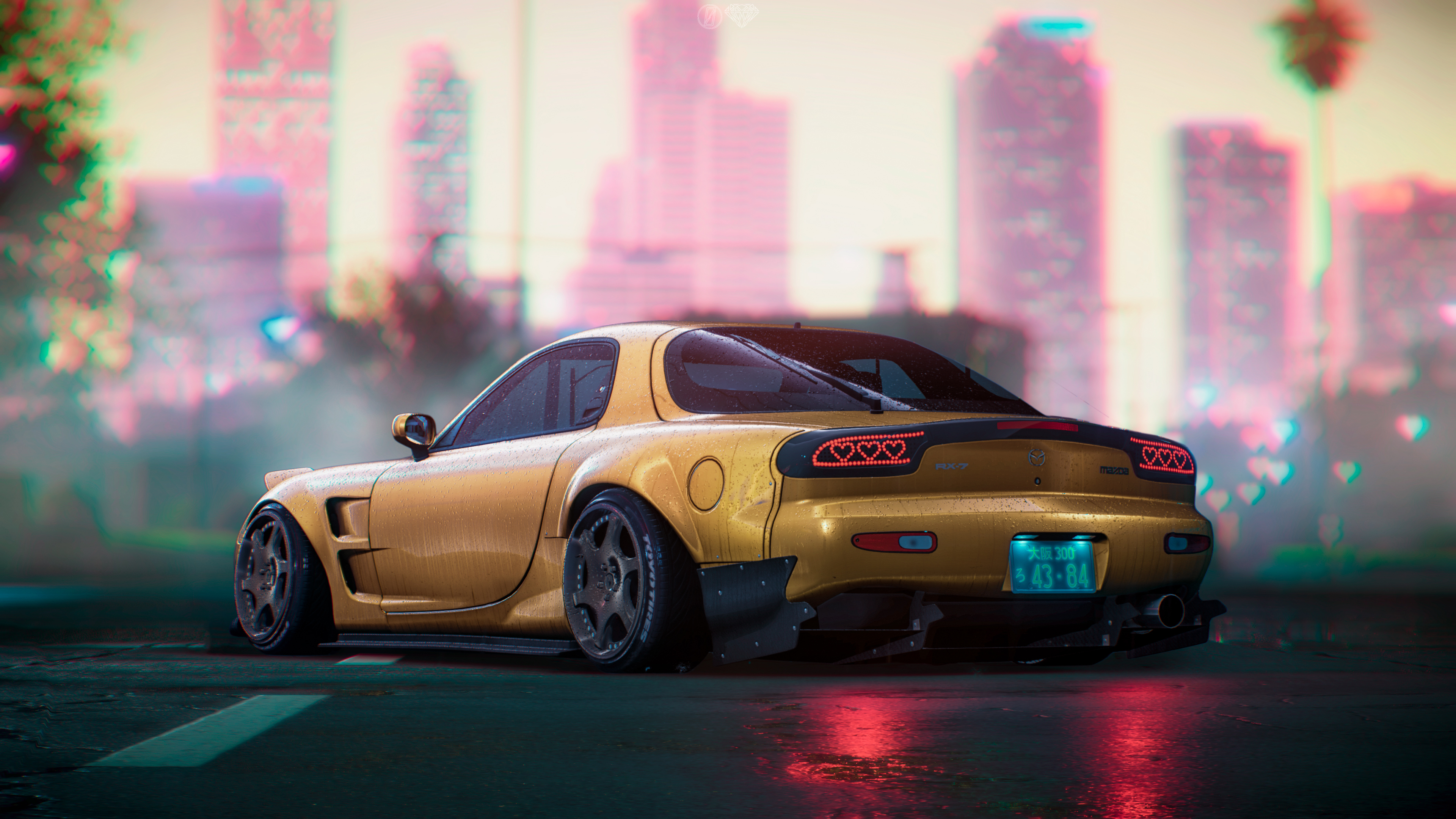 3840x2160 Mazda Rx7 Digital Art 4k, HD Cars, 4k Wallpaper, Image, Background, Photo and Picture, Desktop