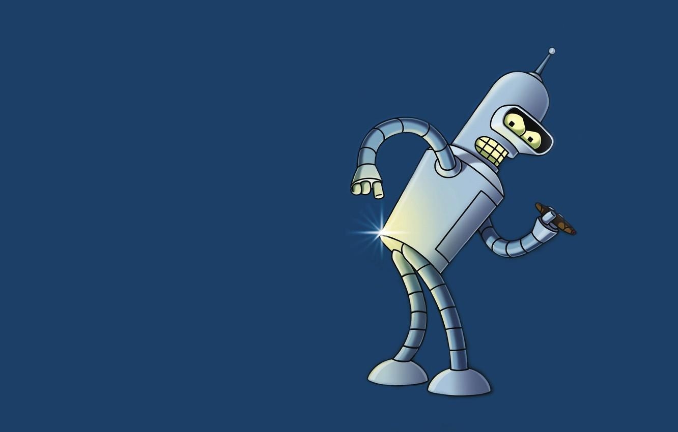 1340x850 Wallpaper blue, robot, Bender, Futurama, Futurama, Bender Bending, Desktop