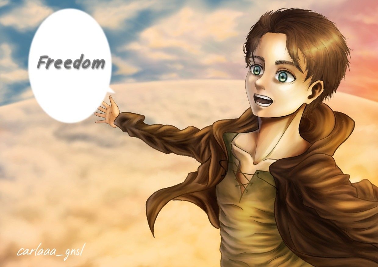 1240x880 Fanart of Eren Freedom. Fan art, Freedom, Drawings, Desktop