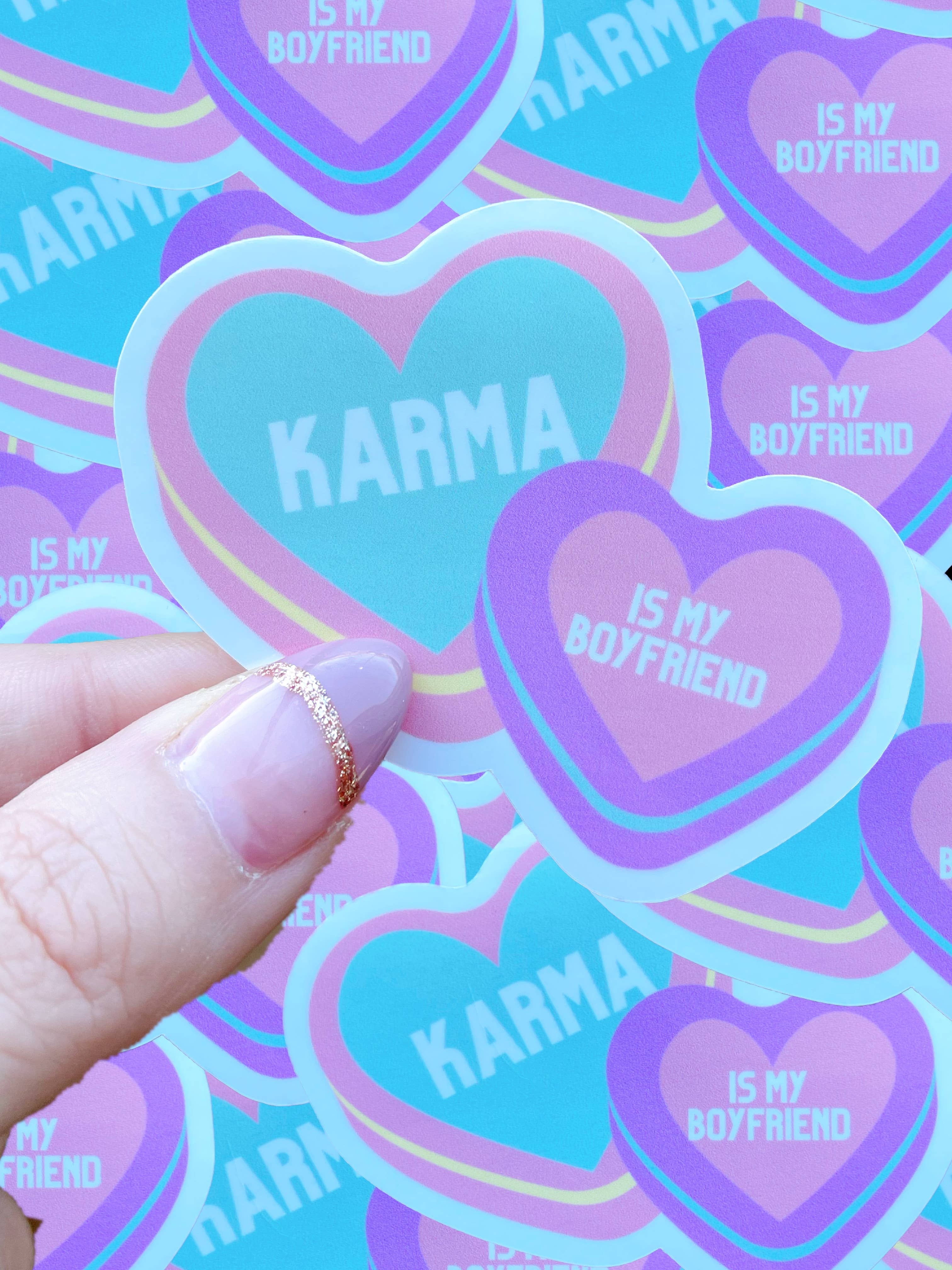 3030x4040 Taylor Swift Inspired Waterproof Sticker Karma Hearts, Phone