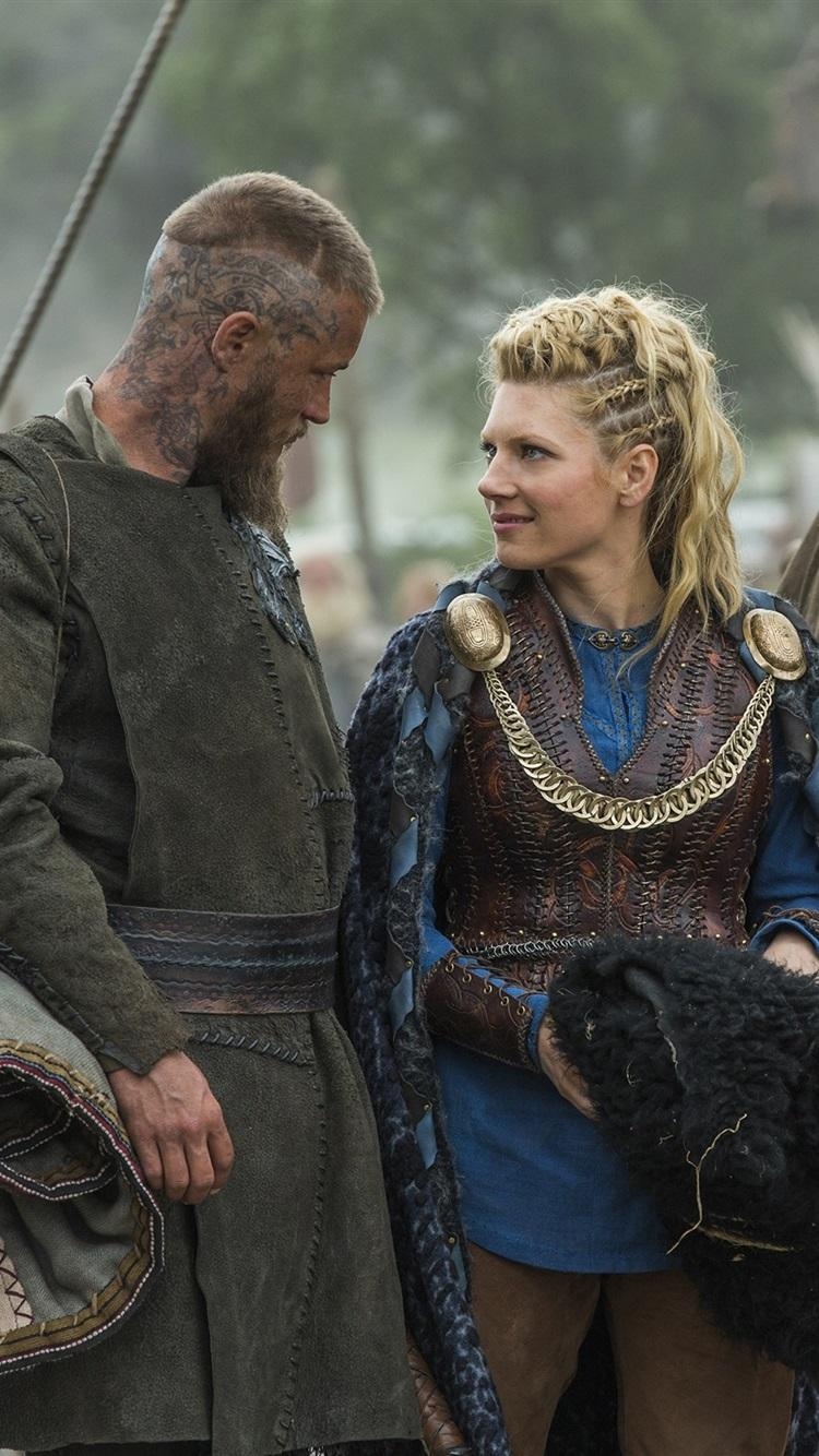 750x1340 Vikings Lagertha Y Ragnar, HD Wallpaper & background, Phone