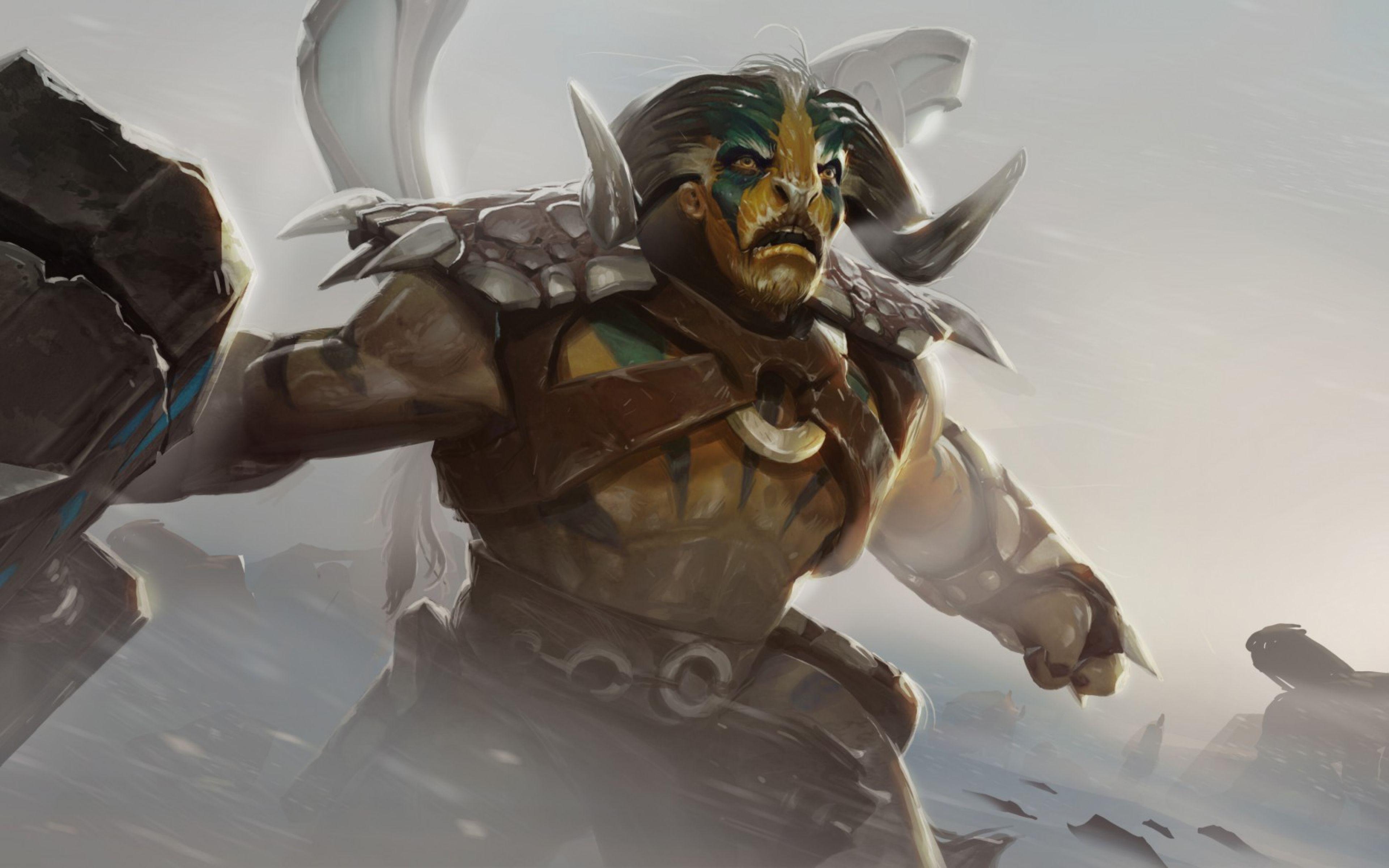 3840x2400 HD Background Dota 2 Elder Titan Game Character Tauren Chieftain, Desktop