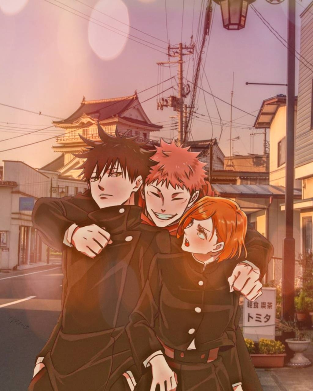 1030x1280 jujutsu kaisen trio wallpaper, Phone