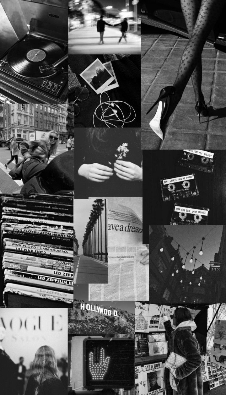 720x1260 Black&white collage wallpaper. Black aesthetic wallpaper, Homescreen wallpaper, Aesthetic background, Phone