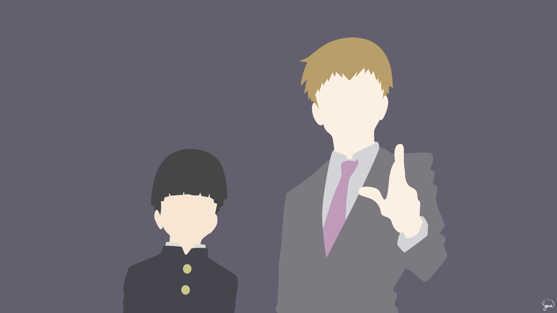 1920x1080 Anime Mob Psycho 100 Arataka Reigen Minimalist Shigeo Kageyama Fondo, Desktop