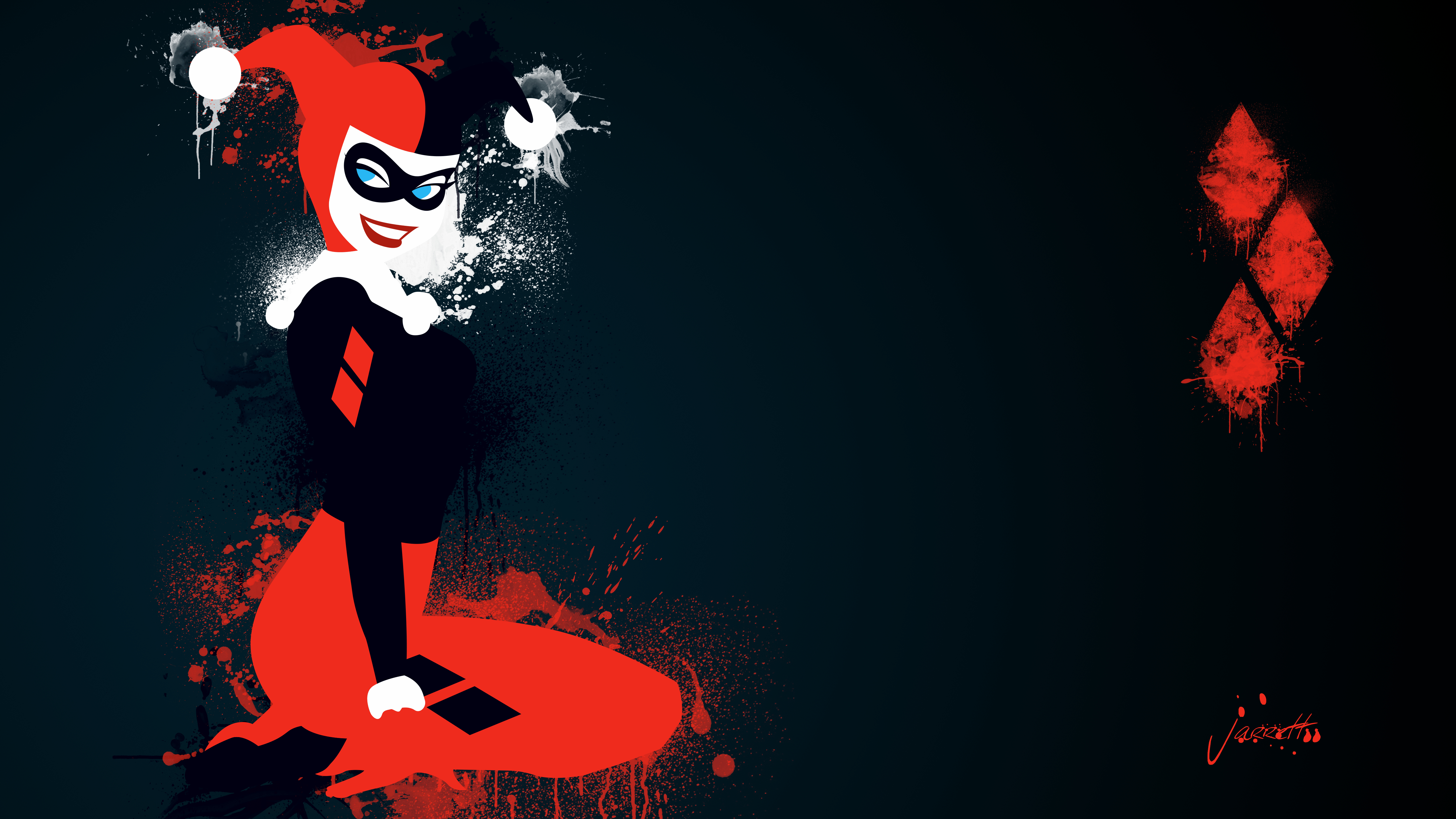 5120x2880 Joker And Harley Quinn Desktop Wallpaper Minimalist, Desktop