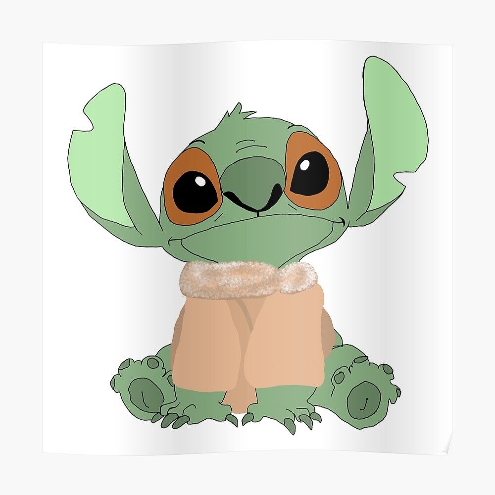 1000x1000 Baby Yoda Stitch Sticker, Phone