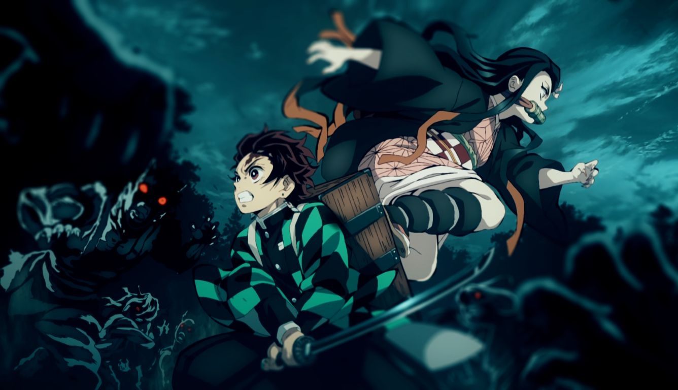 1340x770 Tanjirou and Nezuko HD Laptop Wallpaper, HD Anime 4K, Desktop