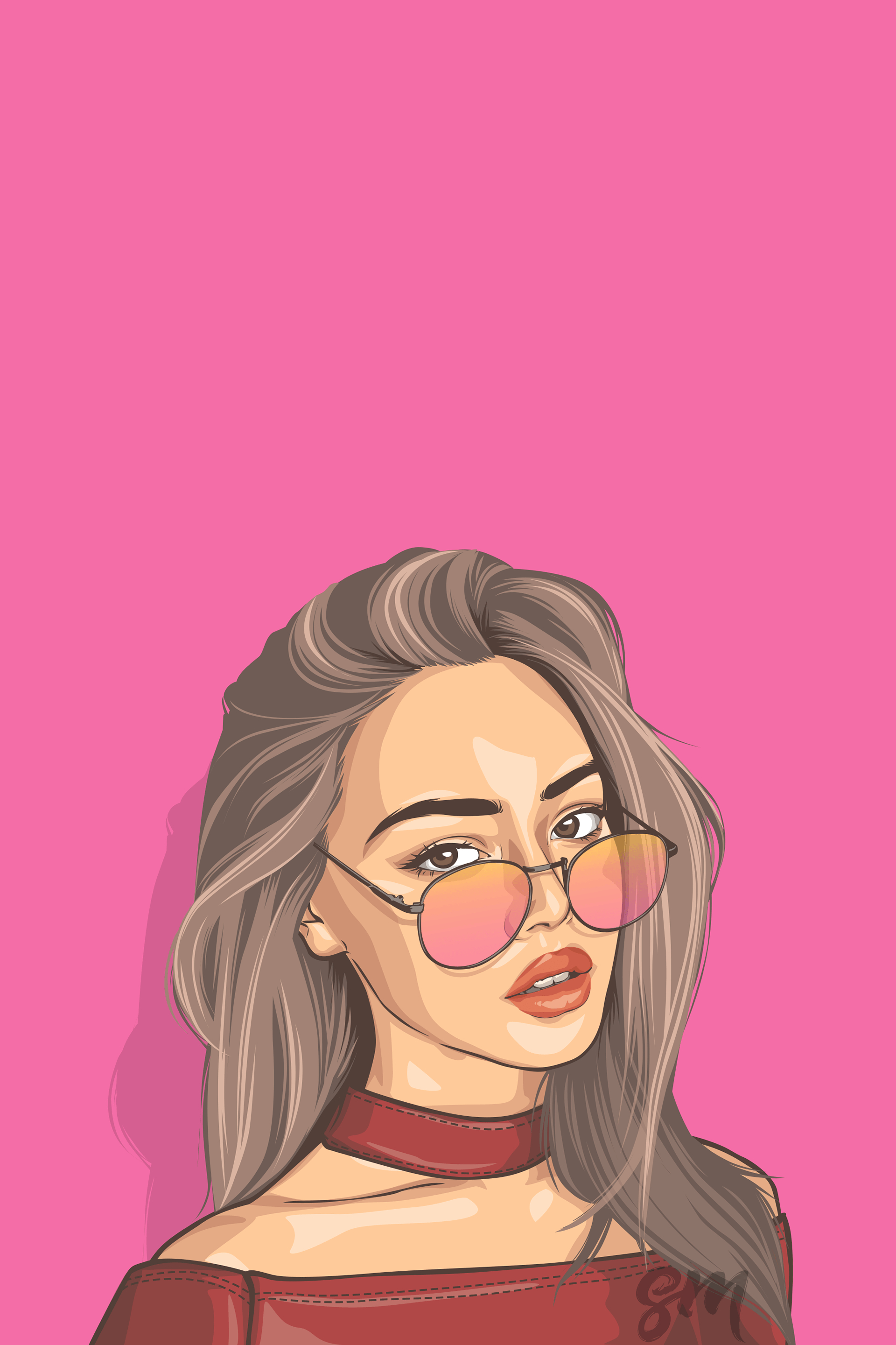 1920x2890 Tumblr Girl Cartoon Wallpaper, Phone