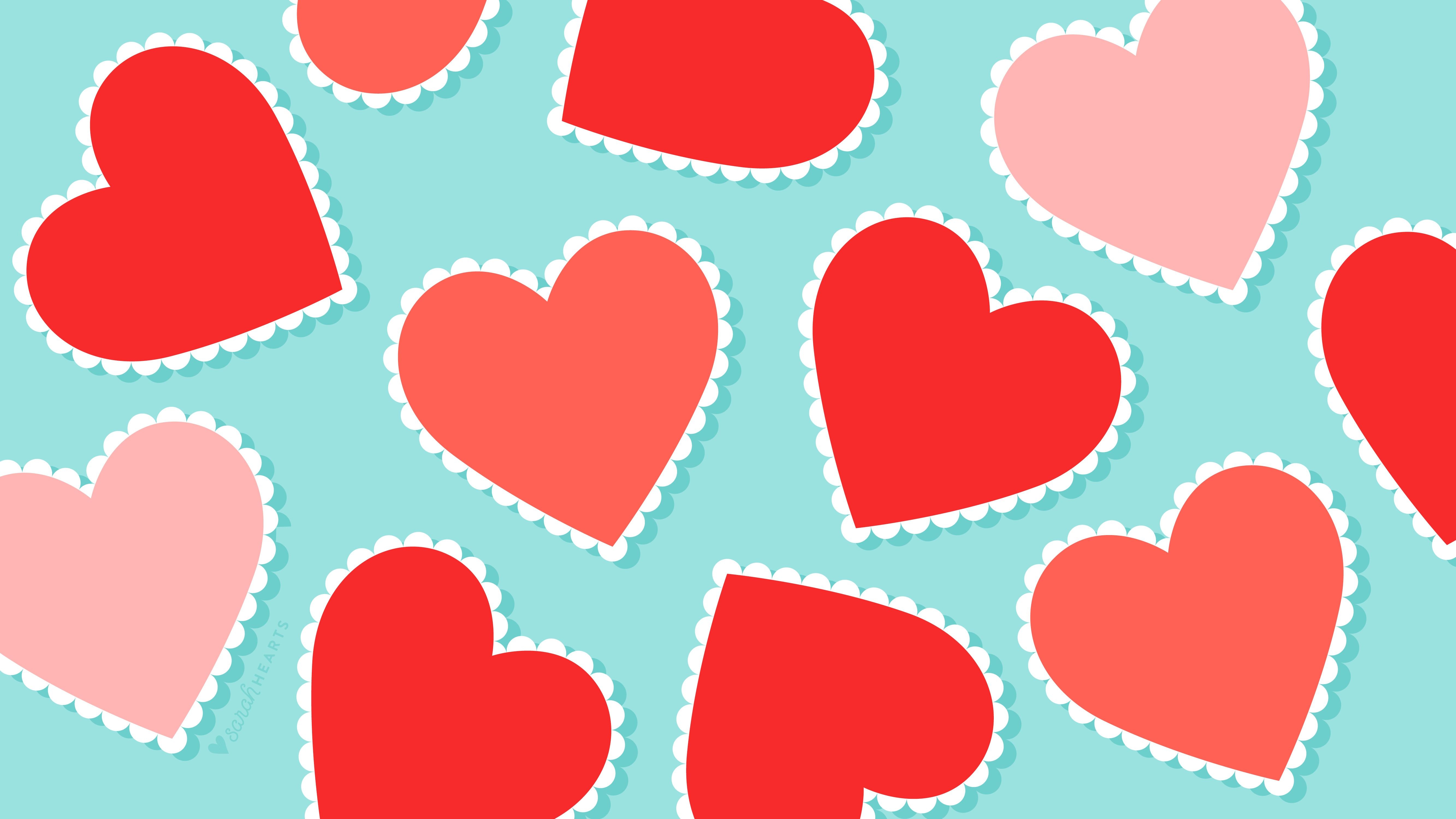 5340x3000 Free Scalloped Heart Valentine's Day Wallpaper, Desktop